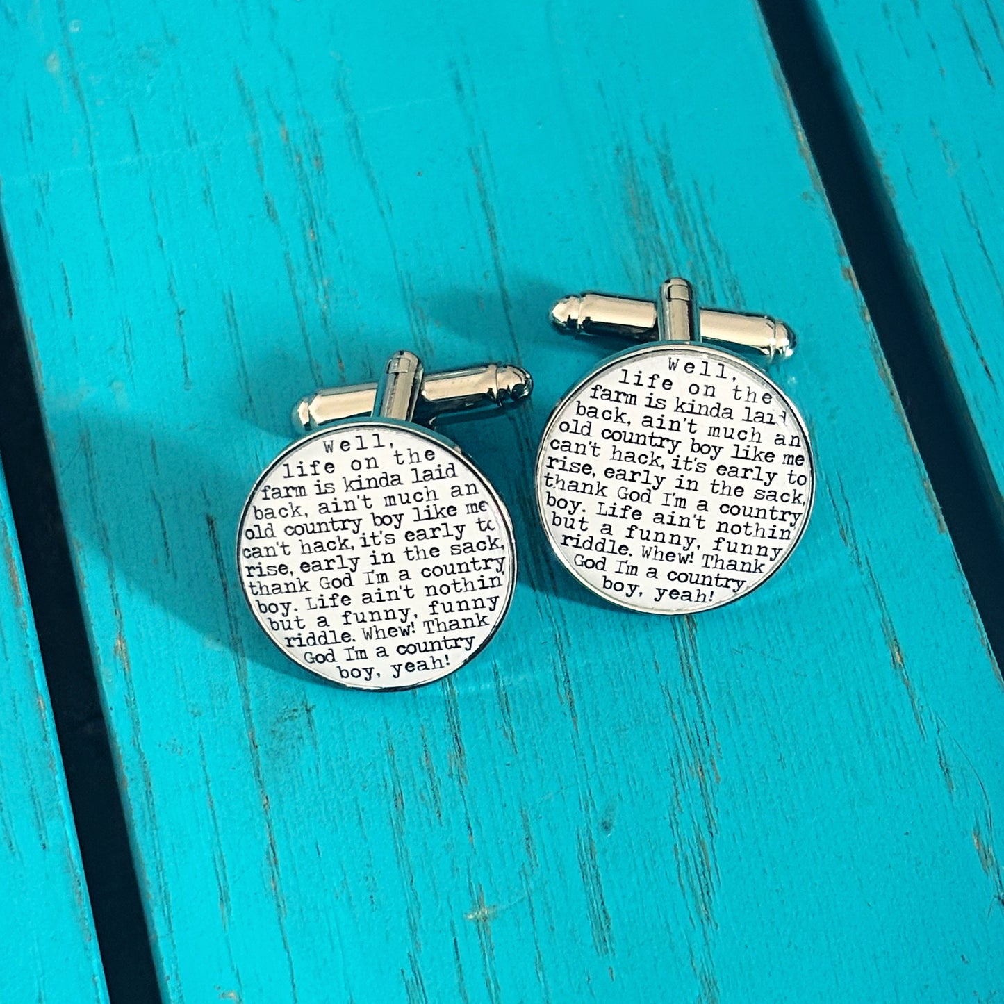 Song Lyrics Cufflinks - Unique and personal gift - Valentines Day gift for him - Wedding cufflinks, groom, best man, ushers. First Dance