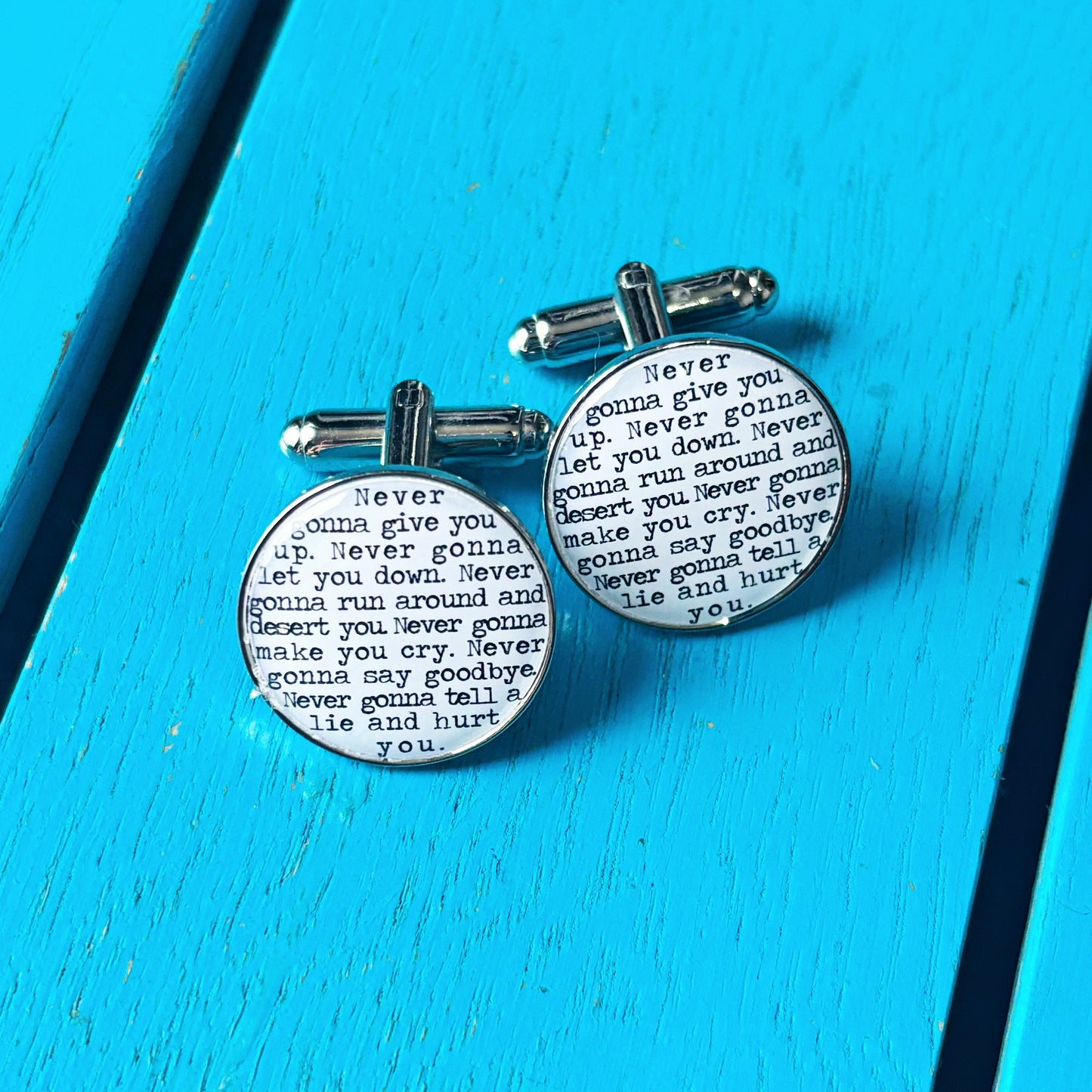 Song Lyrics Cufflinks - Unique and personal gift - Valentines Day gift for him - Wedding cufflinks, groom, best man, ushers. First Dance