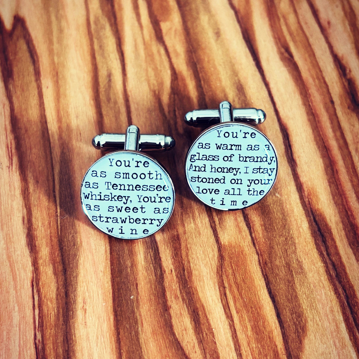 Song Lyrics Cufflinks - Unique and personal gift - Valentines Day gift for him - Wedding cufflinks, groom, best man, ushers. First Dance