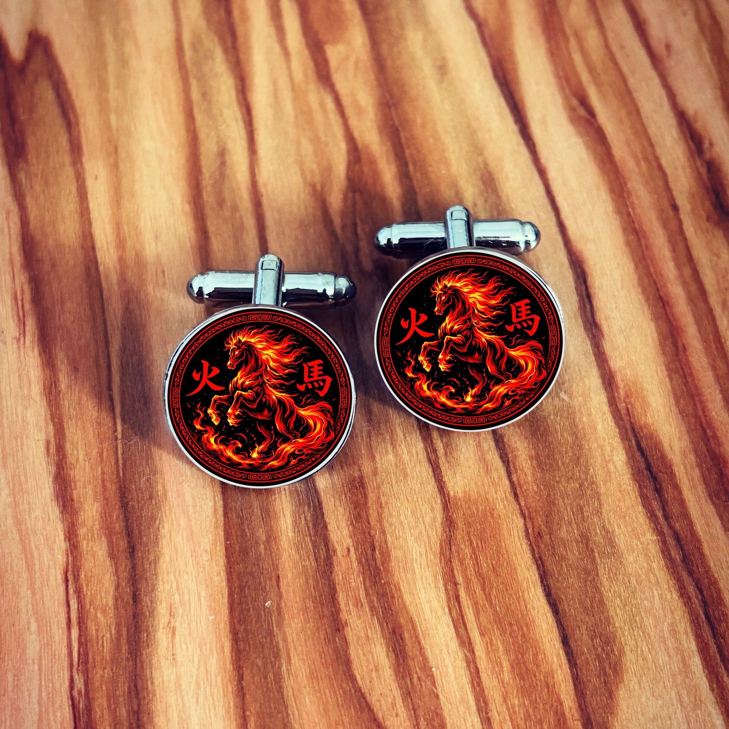 Fire Horse Cufflinks | Chinese New Year Fire Horse Zodiac Gift