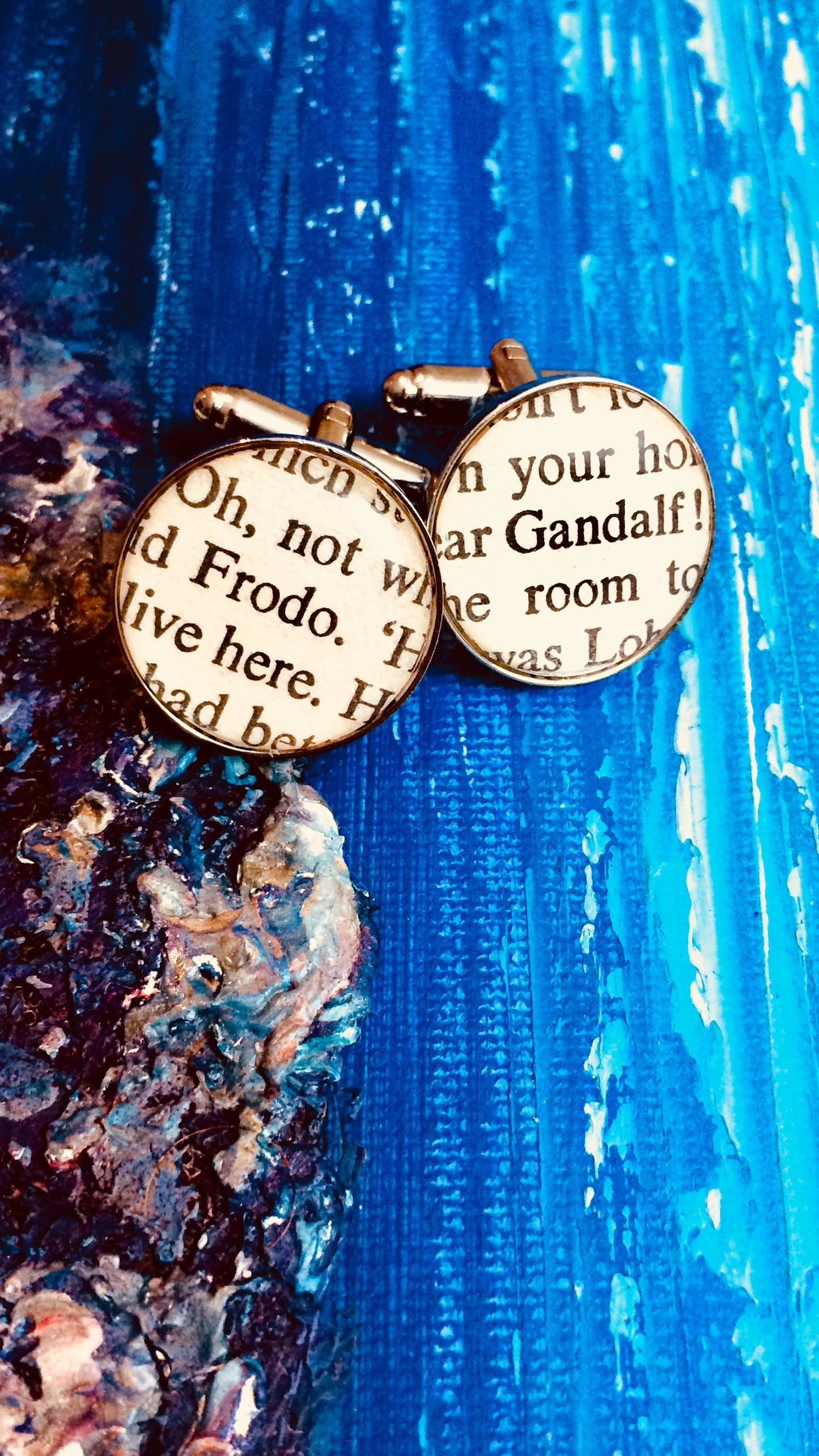 Lord of the Rings Wedding cufflinks - recycled books. Vintage book. Frodo. Bilbo. Gandalf. One Ring to rule them all. Gift for him. Tolkien.