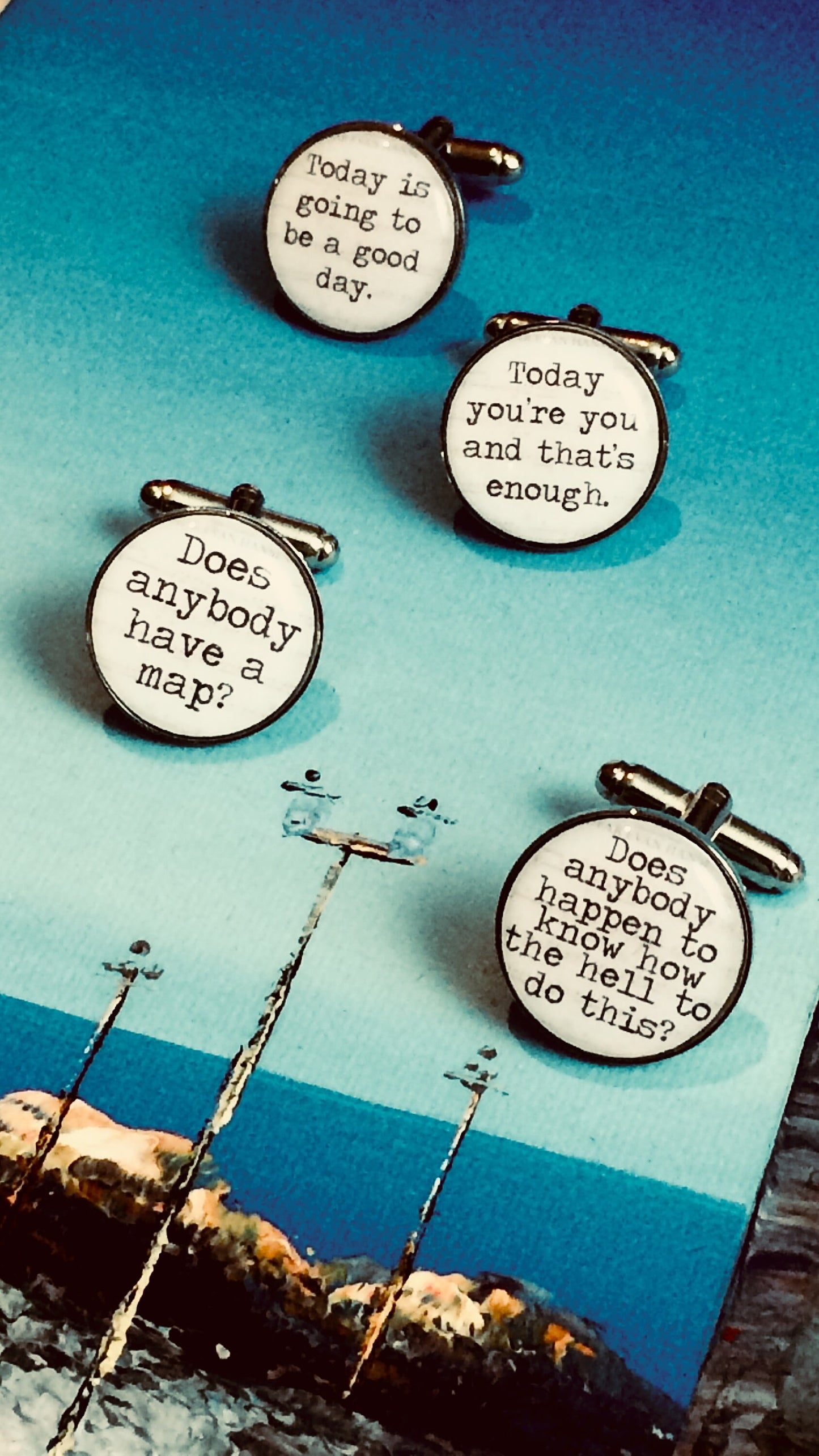 Dear Evan Hansen cufflinks. Musical Theatre gift. Musicals lyrics. Inspirational Quotes. Music lover. Broadway. West End. Gift for him.