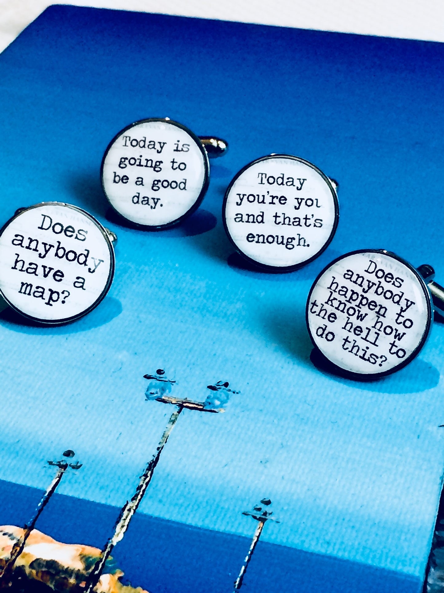 Dear Evan Hansen cufflinks. Musical Theatre gift. Musicals lyrics. Inspirational Quotes. Music lover. Broadway. West End. Gift for him.