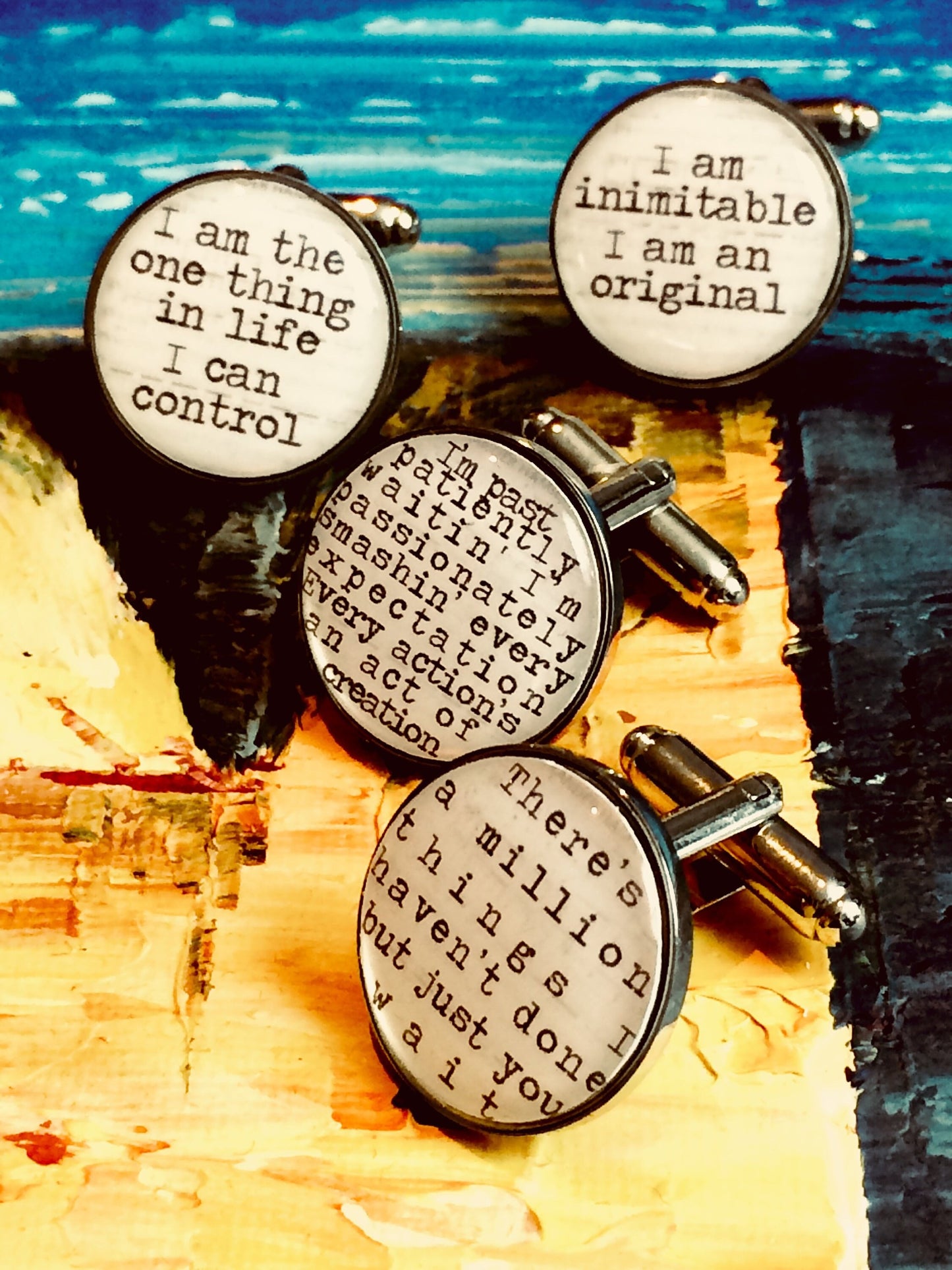 Hamilton Musical lyrics Cufflinks - Musical Theatre gift. Song lyrics. Broadway. West End. Actor. Inspirational quote. Gift for him.