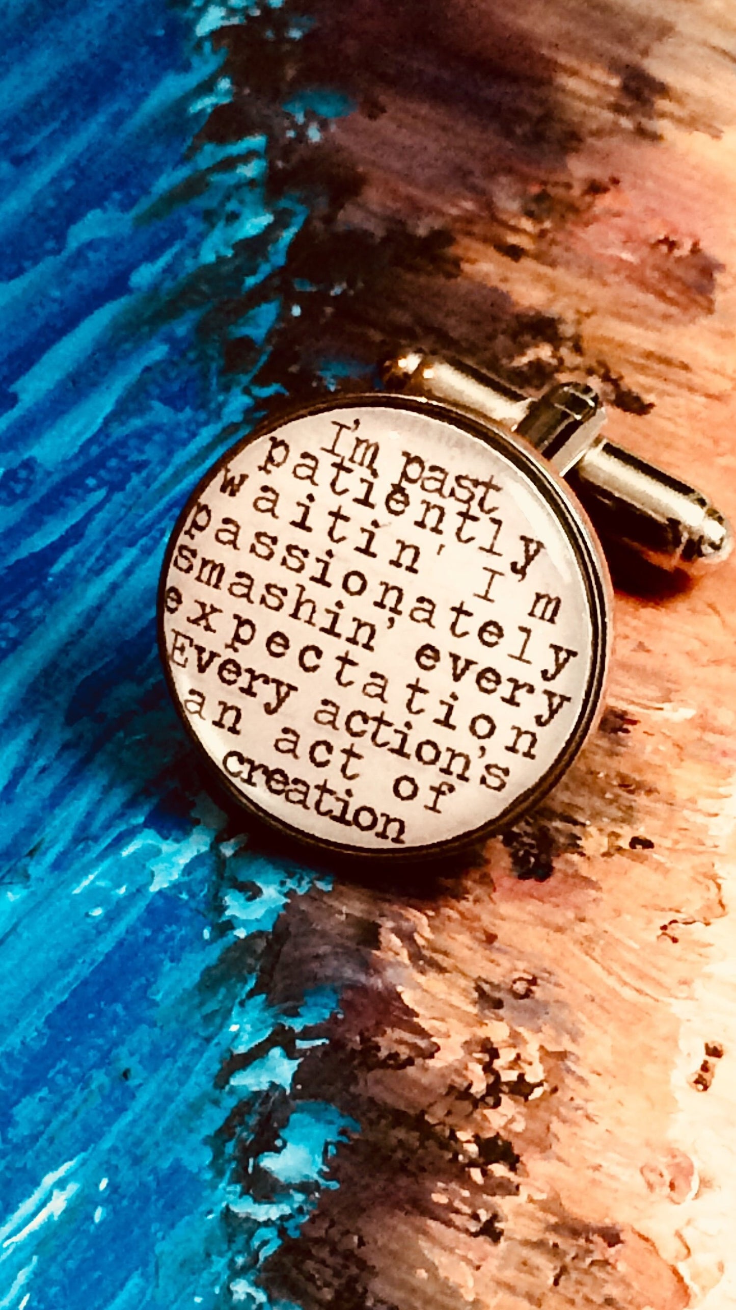 Hamilton Musical lyrics Cufflinks - Musical Theatre gift. Song lyrics. Broadway. West End. Actor. Inspirational quote. Gift for him.
