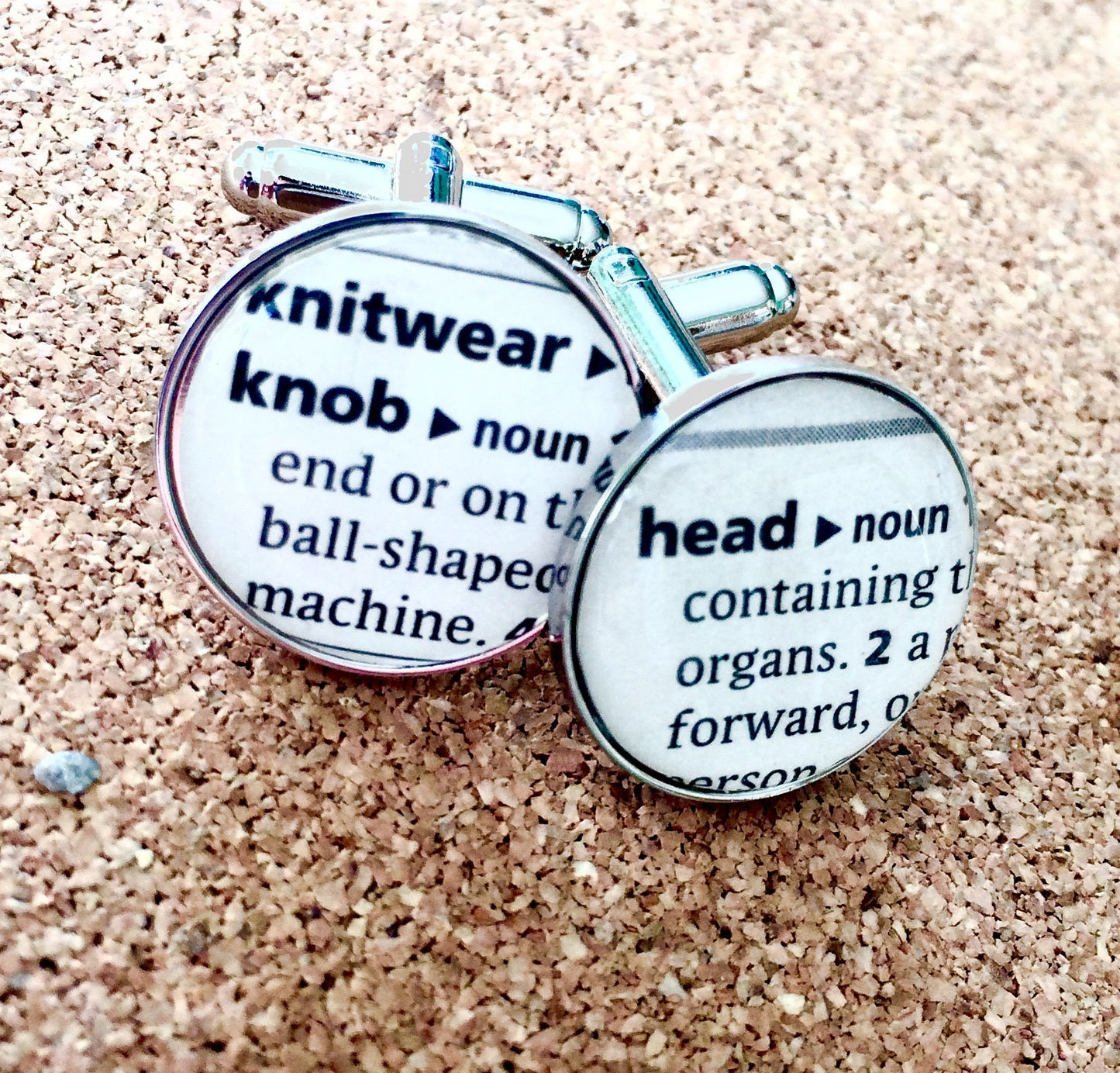 Recycled Dictionary Cufflinks! Bespoke Cufflinks - great gift for him! Personalised for your needs