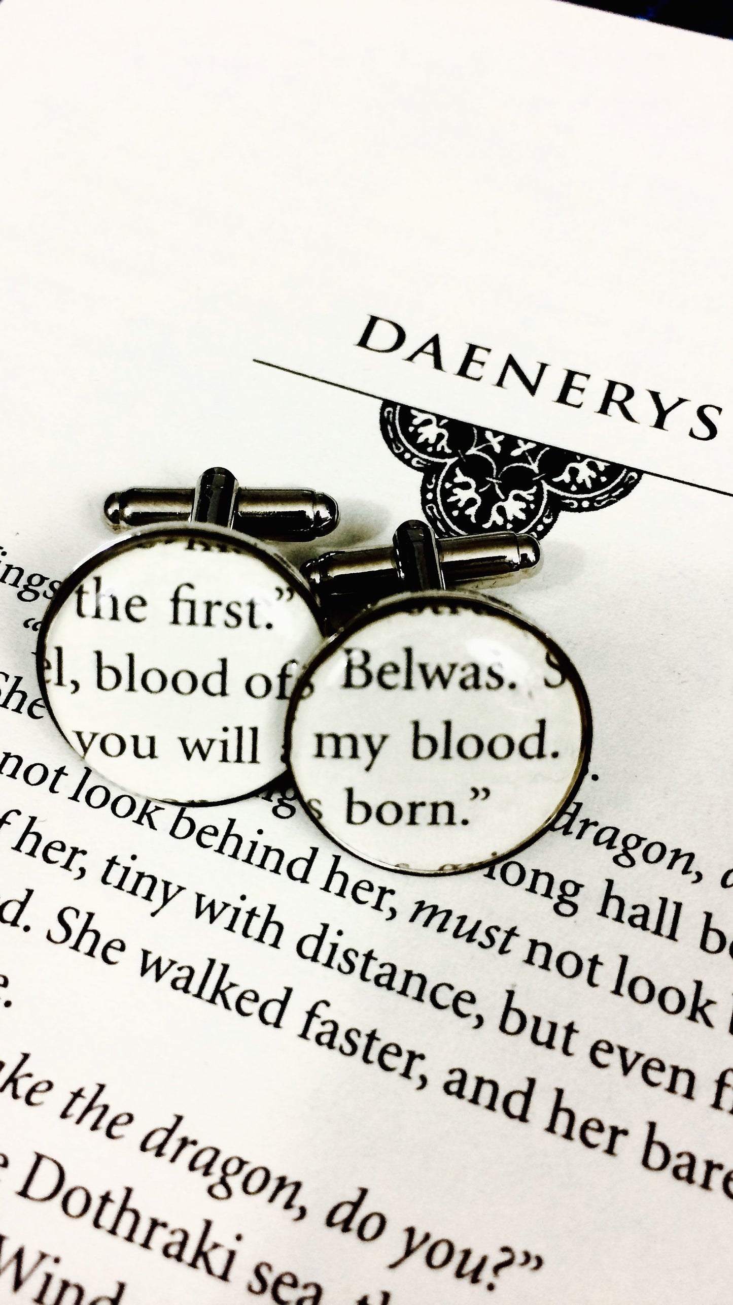 Game of Thrones Wedding cufflinks. Recycled book. Quotes. Winter is Coming. Moon of my life My Sun and Stars. Valar Morghulis. Gift for him.