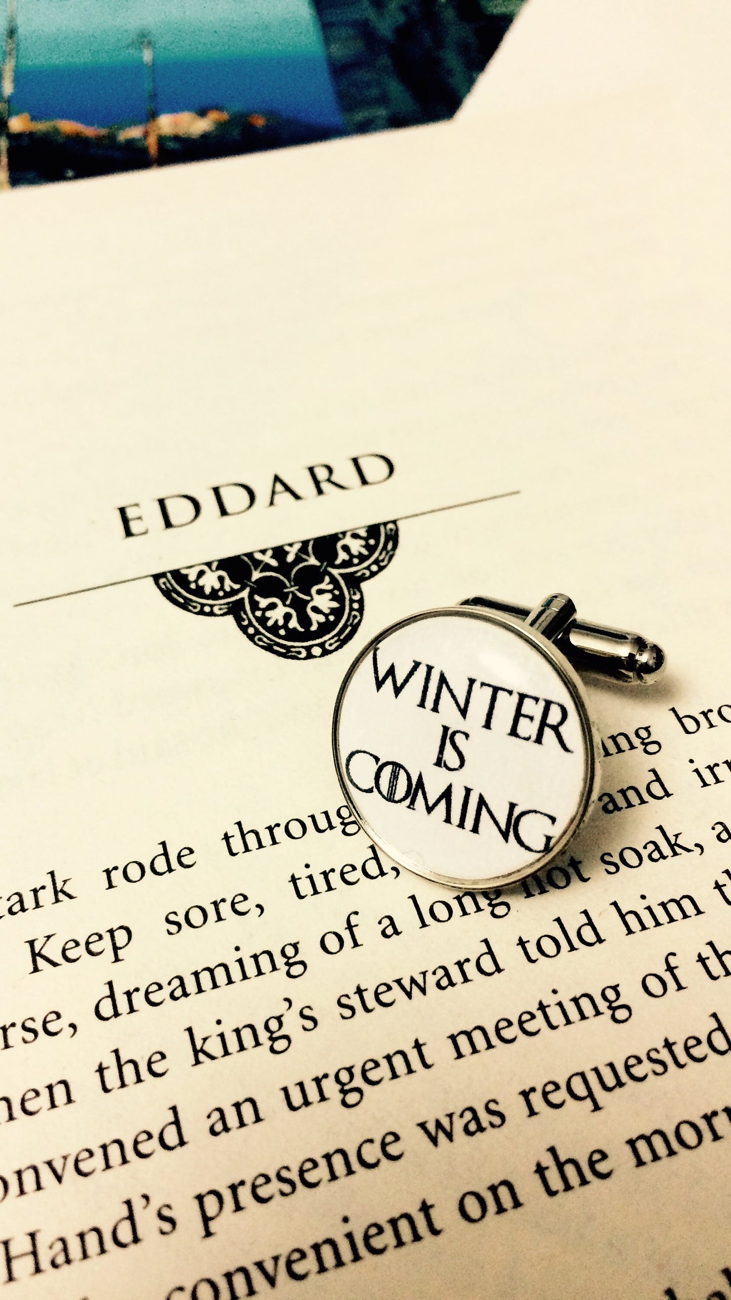 Game of Thrones Cufflinks - personalised gift for him. Wedding cufflinks. Groom cufflinks. House words. Moon of my life. My Sun and Stars.