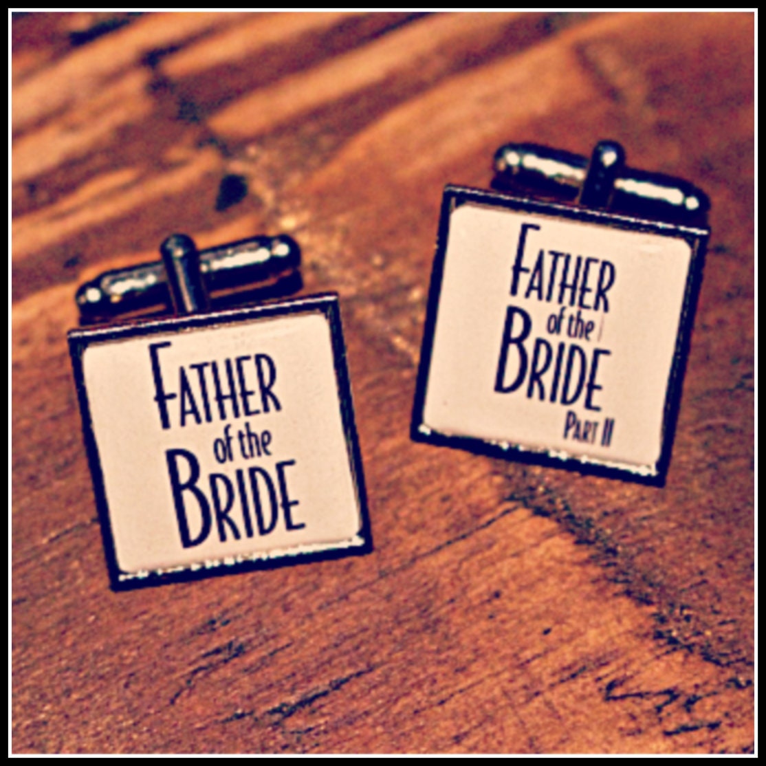 Father of the Bride Cufflinks - Film Cufflinks - Movie poster. Unique wedding cufflinks