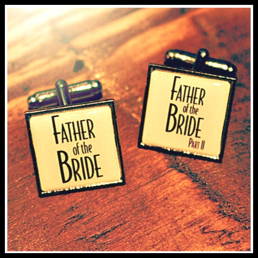 Father of the Bride Cufflinks - Film Cufflinks - Movie poster. Unique wedding cufflinks
