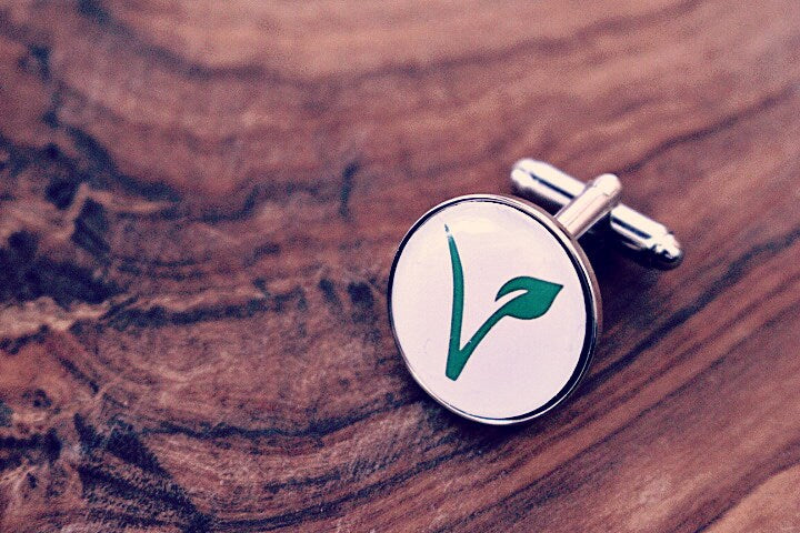 Vegan symbol cufflinks! Om and Zen Symbols. Yoga. Meditation. Hippy! Ideal gift for him. Personalised. Yogi. Peace. Wedding cufflinks.