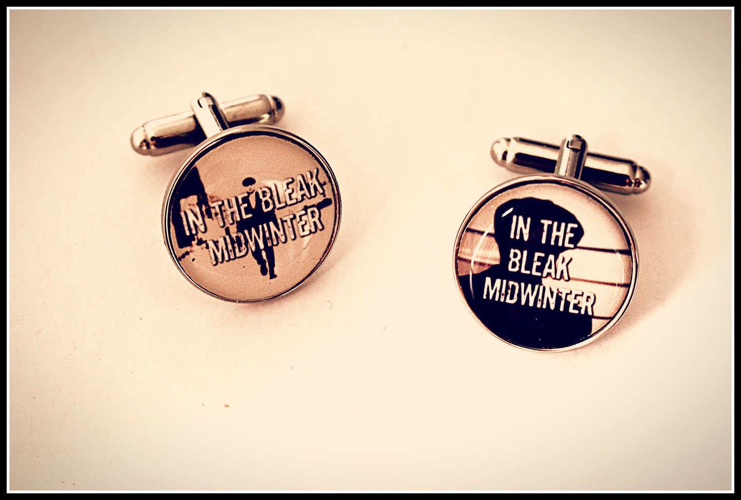 Peaky Blinders inspired cufflinks. In the bleak midwinter. Quote. Groomsmen gifts. Customised Best Man. Groom. Wedding Pocket Watch Tie Clip