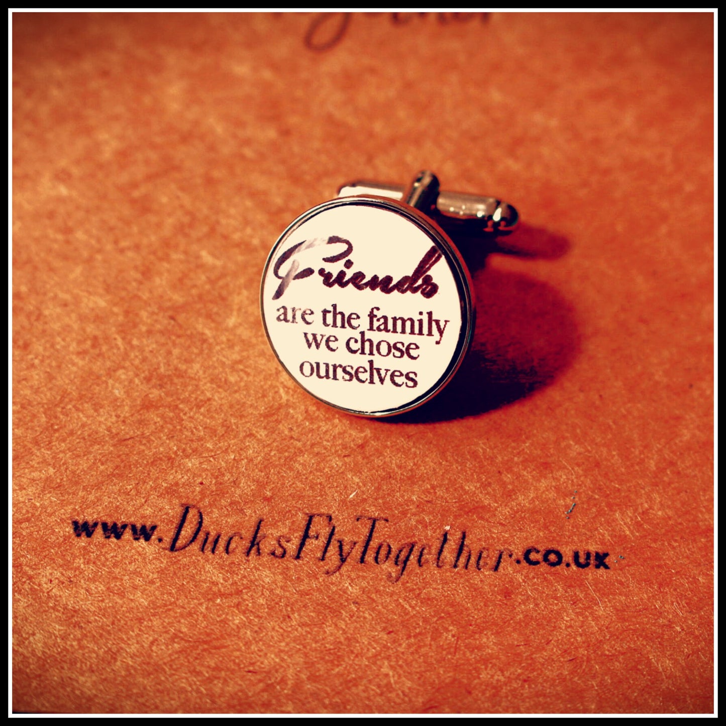 Friends are the Family we chose ourselves. Quote cufflinks. Groomsmen gift. Personalise with your own quote/colours. Best Man. Ushers.