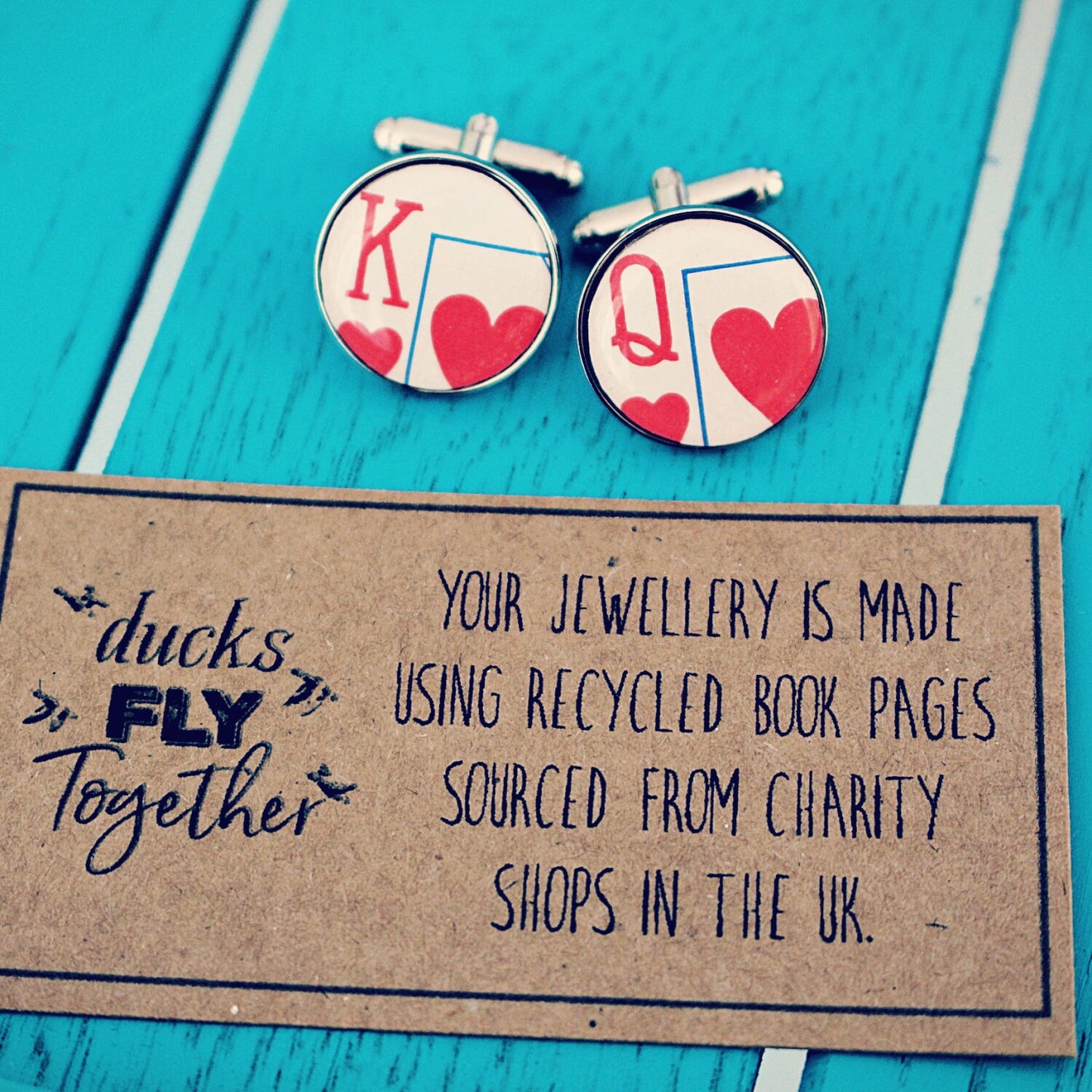 Queen of Hearts Cufflinks. King of Hearts. Valentines gift for him. Romantic gift. Wedding Tie Clip. Groom gift. Anniversary Pocket Watch.
