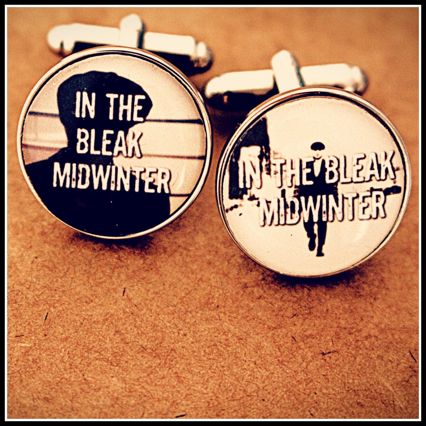 Peaky Blinders inspired cufflinks. In the bleak midwinter. Quote. Groomsmen gifts. Customised Best Man. Groom. Wedding Pocket Watch Tie Clip