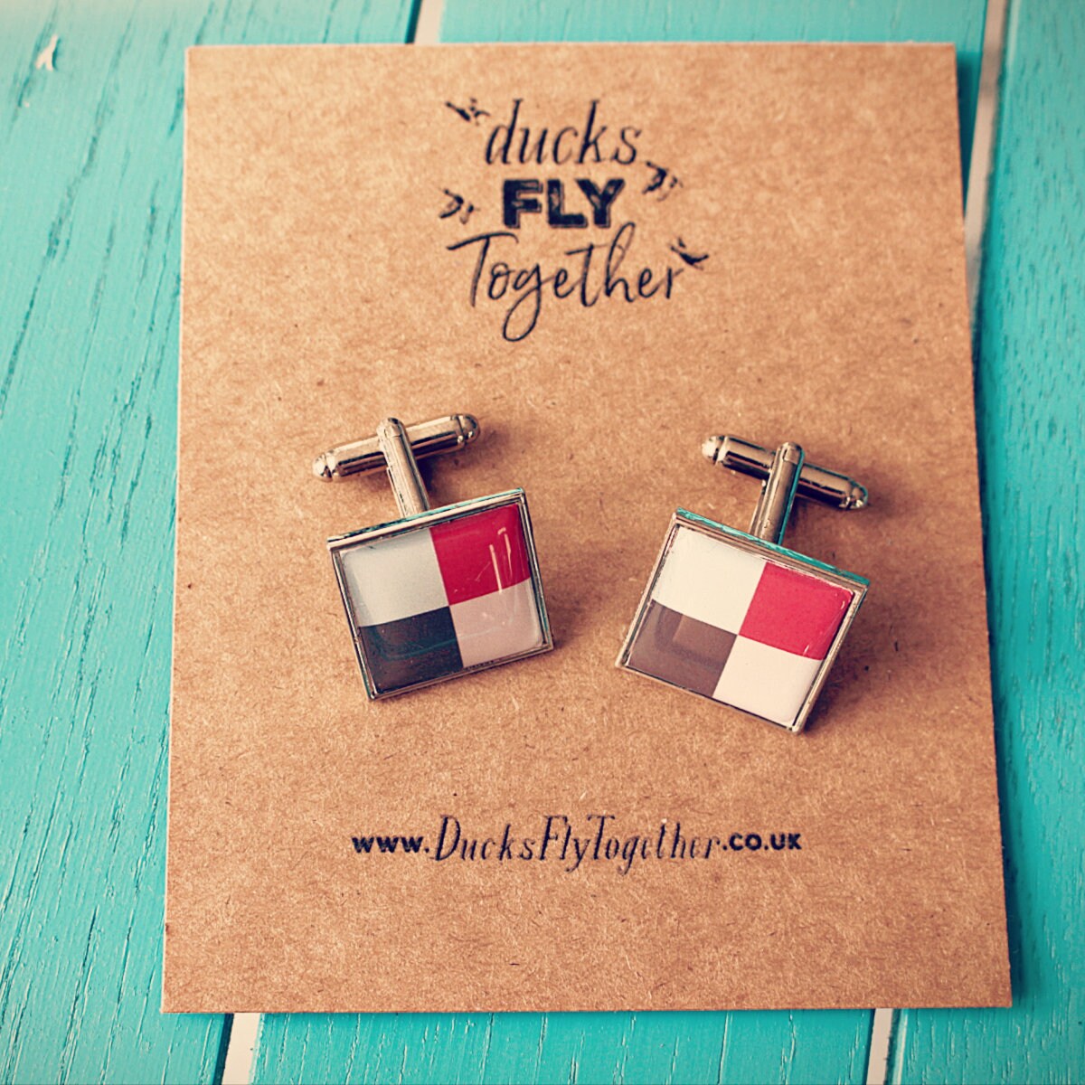 Rugby team Cufflinks - Bath, Harlequins, Northampton Saints, Saracens, Leicester Tigers. Perfect gift for him. Team Colours.