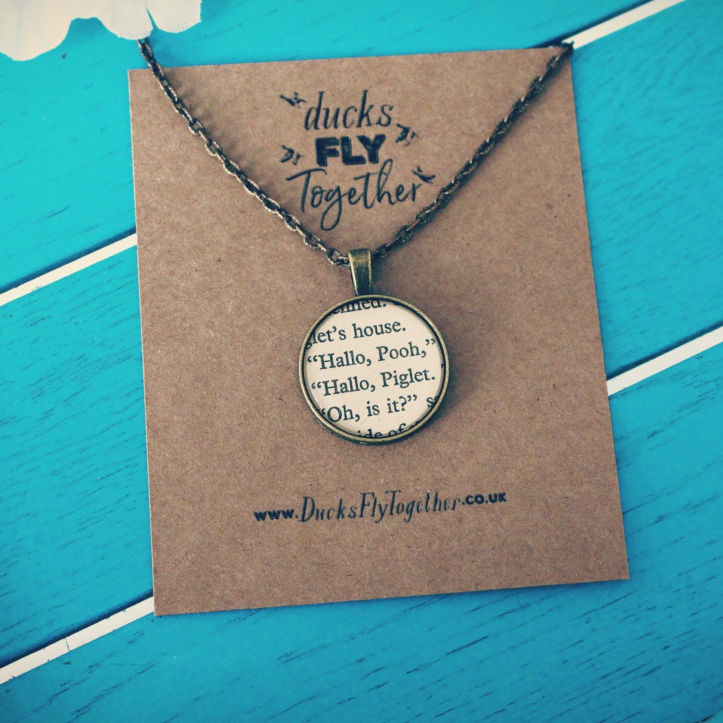 Winnie the Pooh book page pendant/necklace Recycled vintage book Pooh Piglet Tigger Eeyore Christopher Robin. Mothers Day Gift. Gift for Mum