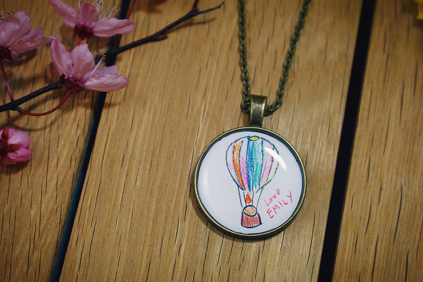 Child art/drawing/painting Necklace. Kids artwork. Unique gift. Mothers Day. Personalised gift for Mum, Granny, Dad. Handprint. Footprint.