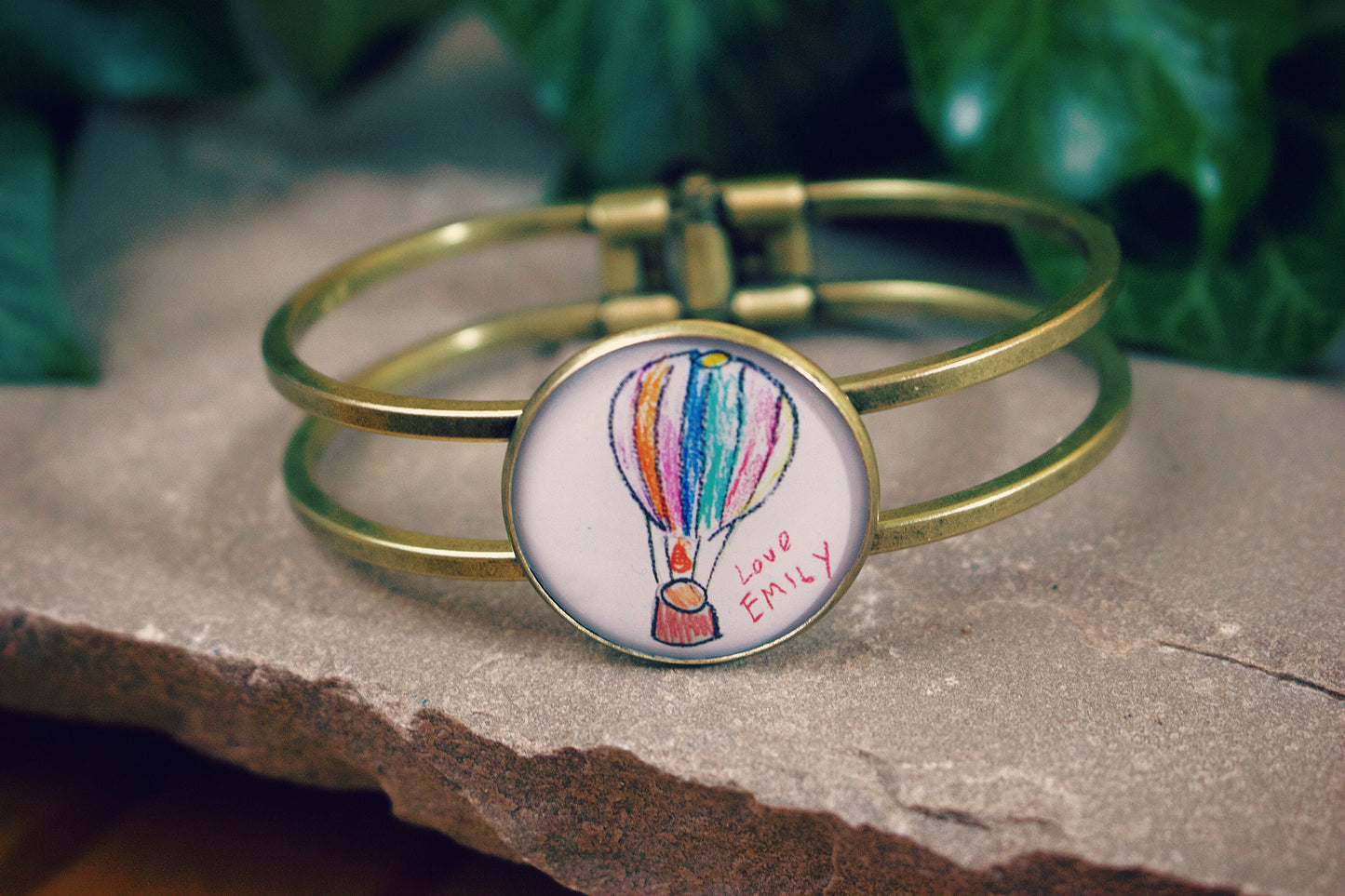 Child art/drawing/painting Bracelet. Kids artwork. Unique gift. Mothers Day. Personalised gift for Mum, Granny, Dad. Handprint. Footprint.