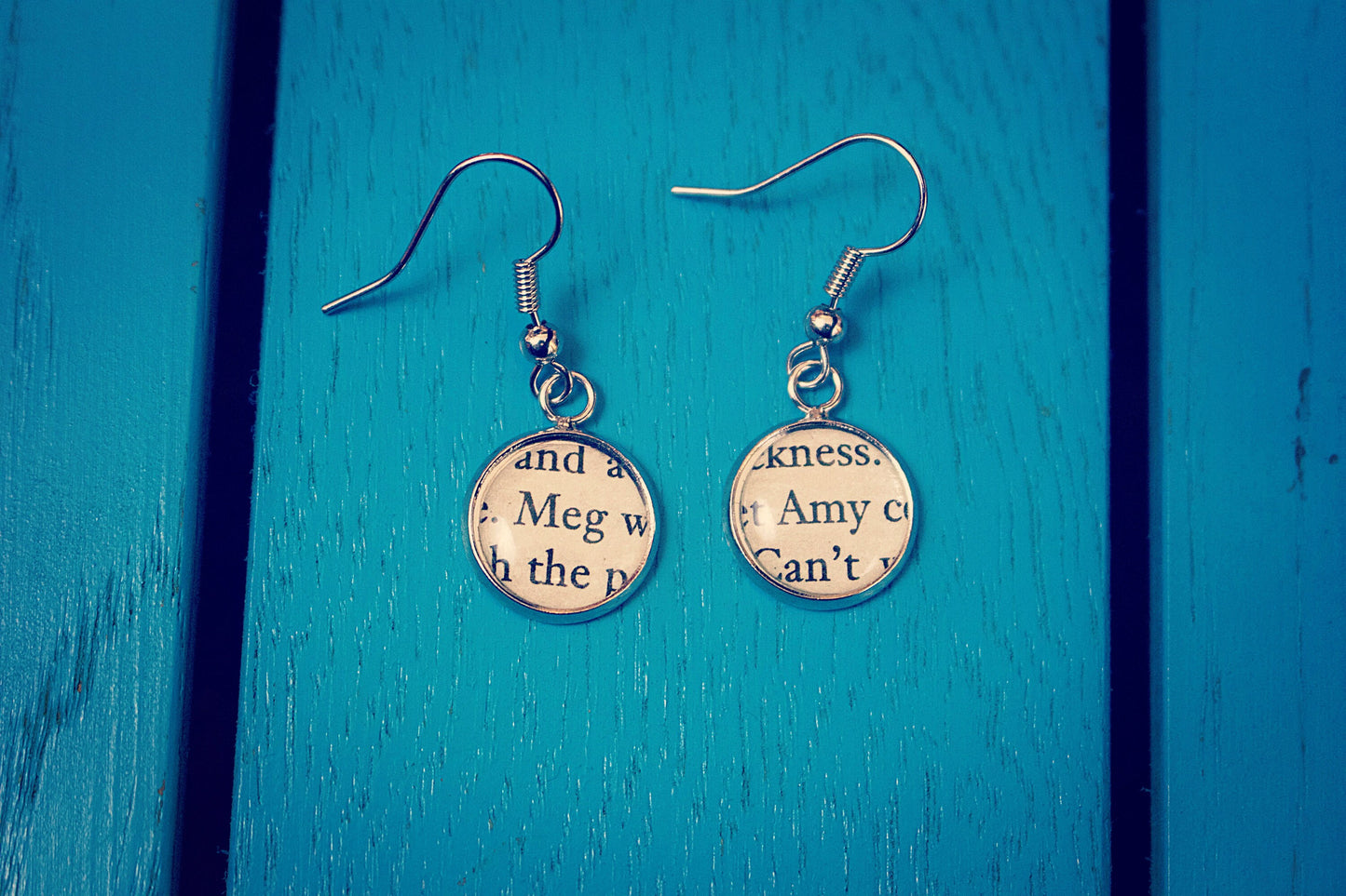 Recycled Little Women Book Page Earrings. Louisa May Alcott. March sisters. Beth Amy Jo Meg. Classic stories. Mothers Day Gift. Gift for Mum