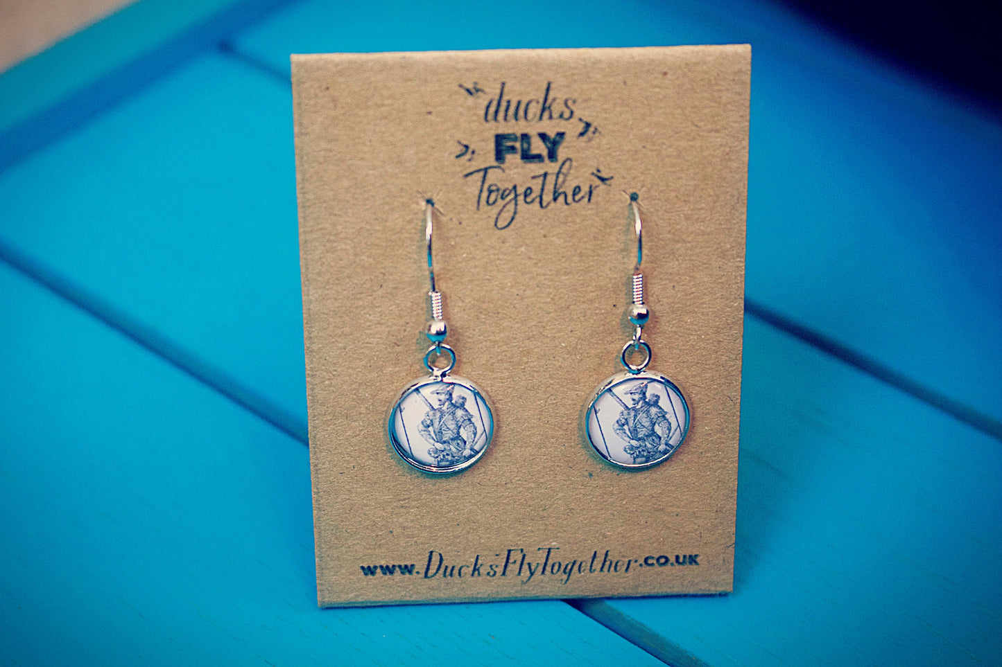 Vintage Robin Hood Illustration Earrings. Children's book drawing. Sherwood Forest. Merry Men. Prince of Thieves. Wedding jewellery.