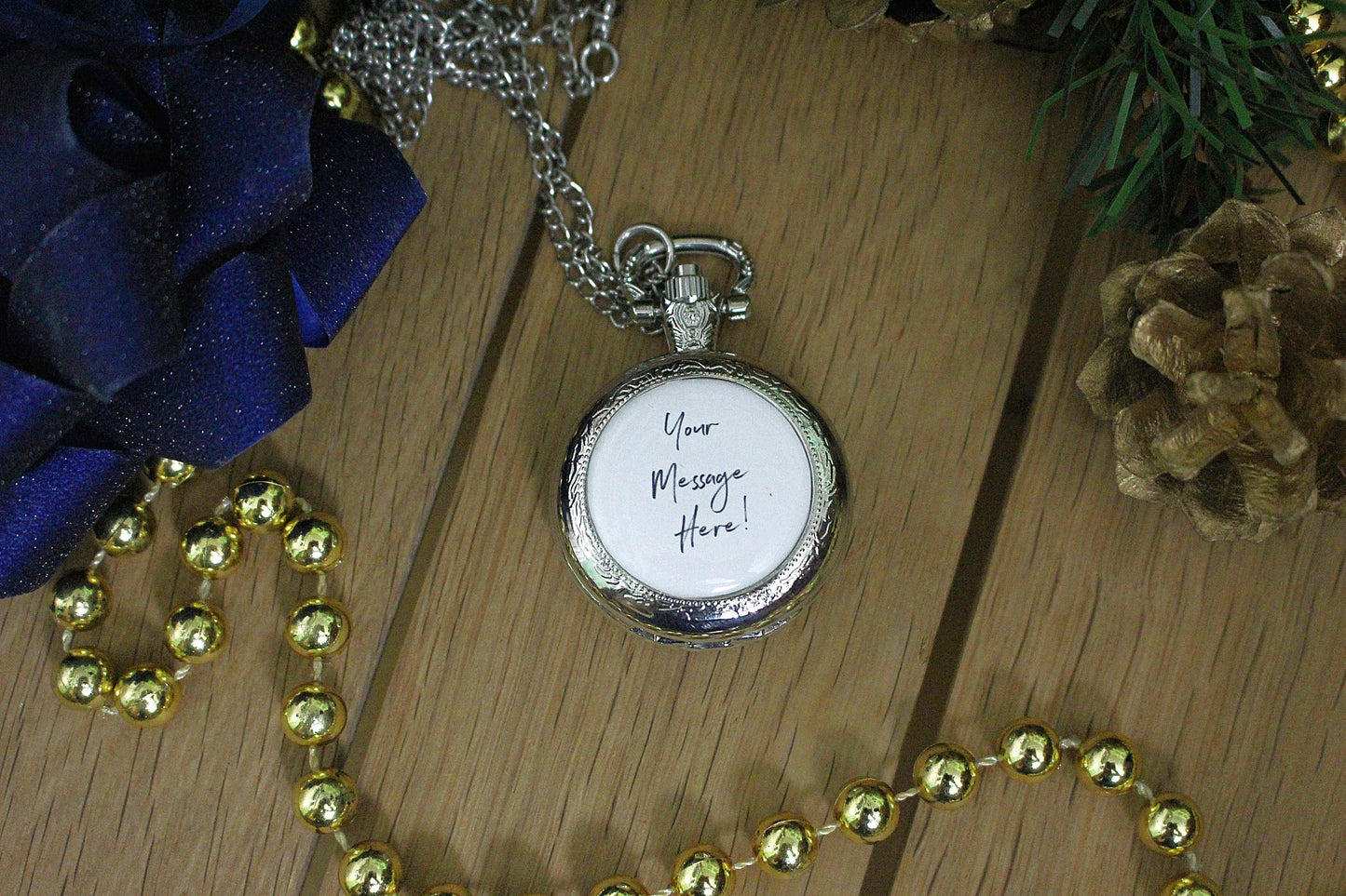 Personalised Pocket Watch. Your Message on a unique, bespoke time piece. Father of the Bride. Wedding accessory. Vows. Quotes. Gift for him.