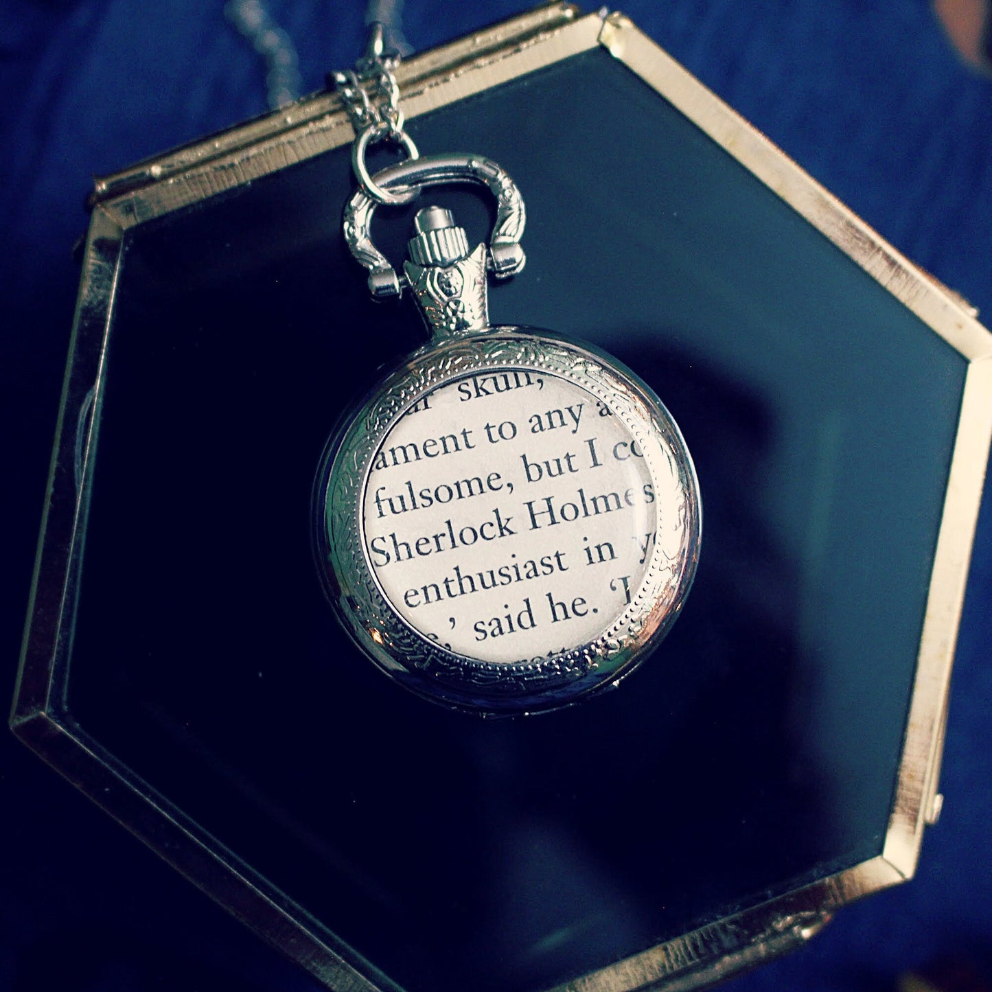Sherlock Holmes Pocket Watch. Recycled book page gift. Vintage book. Holmes Watson. Book lover Literature Gift. Wedding accessory. Groom