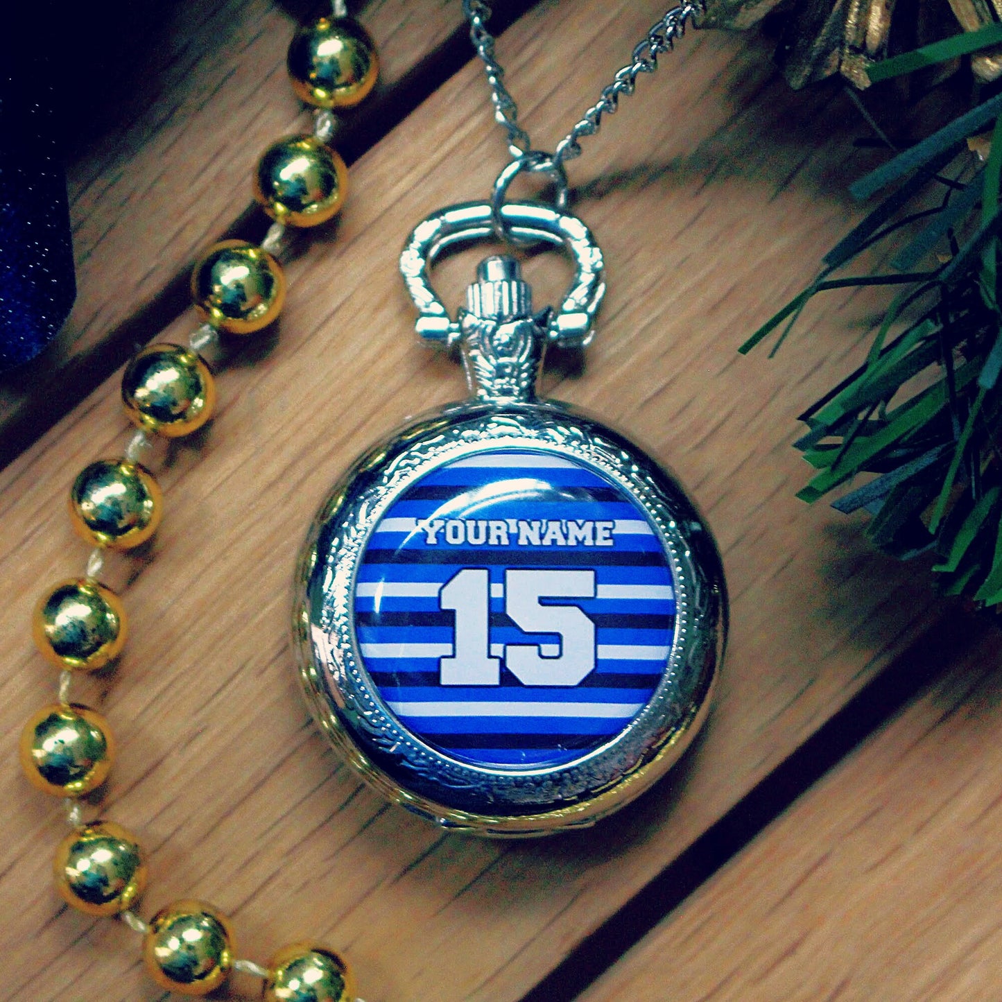Bath Rugby Pocket Watch. Personalised gift for rugby fan. Christmas present for men. Premiership Rugby Sports shirt. Your name. The Rec.