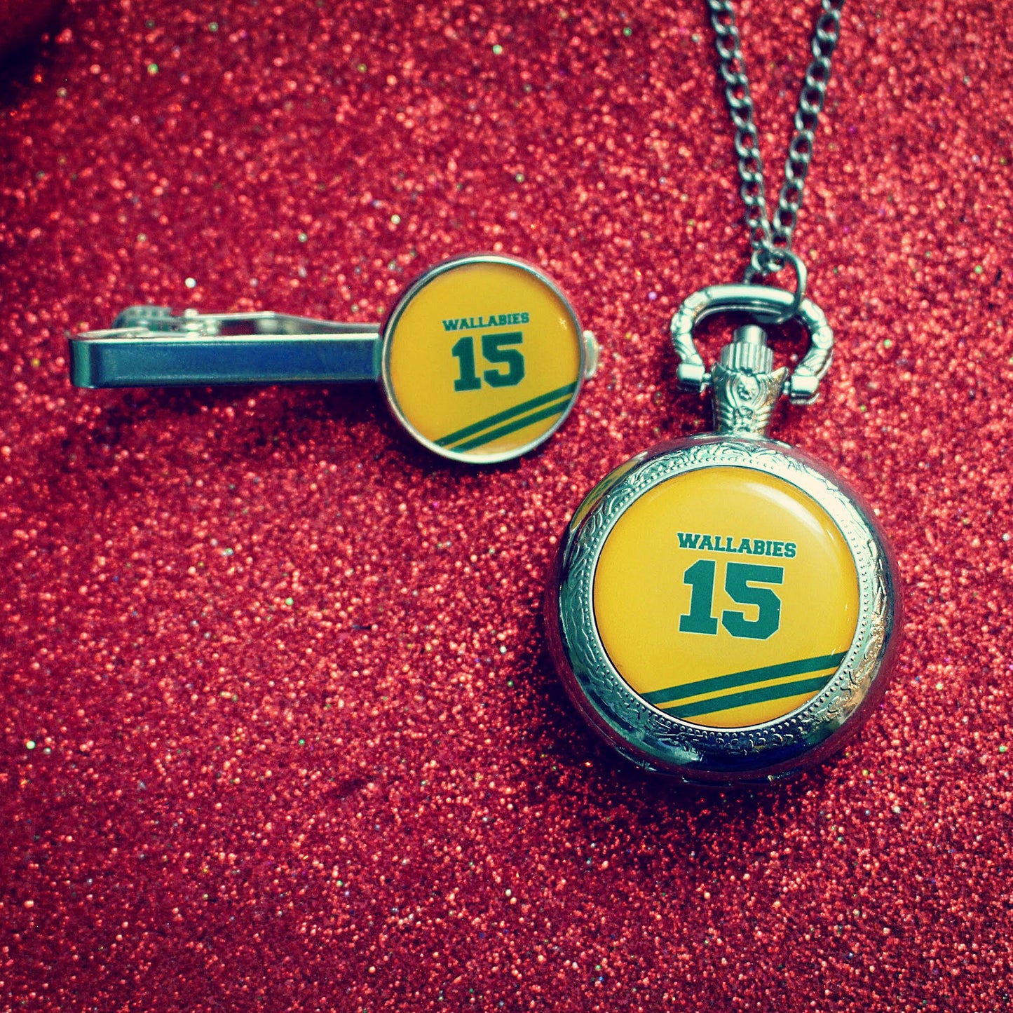 Australia Rugby Pocket Watch. Wallabies. Personalised sports shirt. Christmas gift for rugby fan dad husband. Waltzing Matilda. Groomsmen.