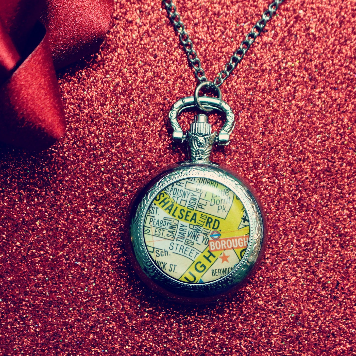 Personalised map pocket watch. Special place gift. Favourite location. Groom. Groomsmen. Upcycled gift. First date/kiss/home. Vintage map.