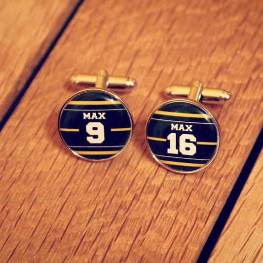 Wasps Rugby Cufflinks. Personalised gift for rugby fan. Christmas present for men. Premiership Rugby. Sports jersey. Tie Clip. Pocket Watch