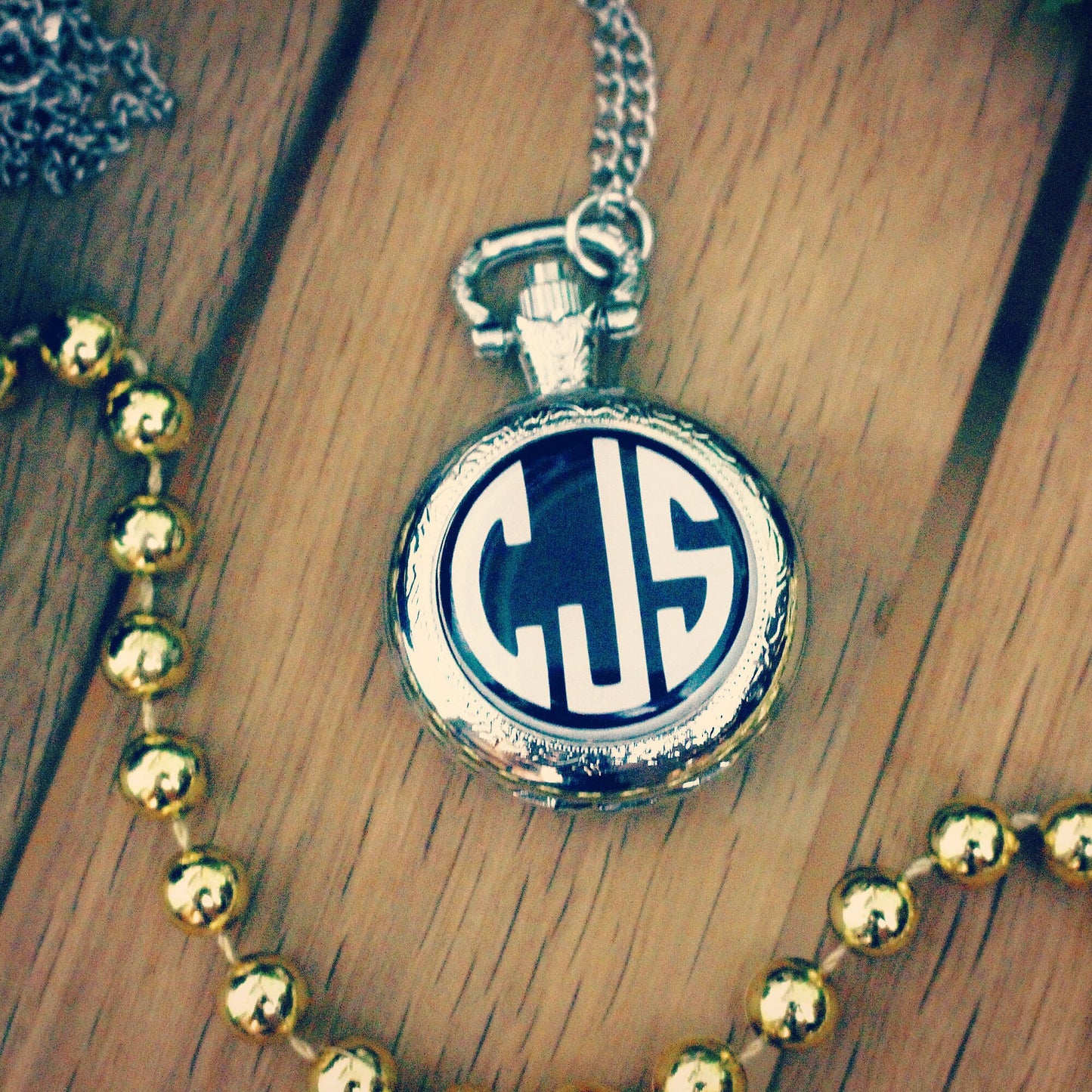 Monogram Pocket Watch. Personalised initials gift. Present for him. Bespoke jewellery for men. Gift for dad. Groom Groomsmen Best Man gift