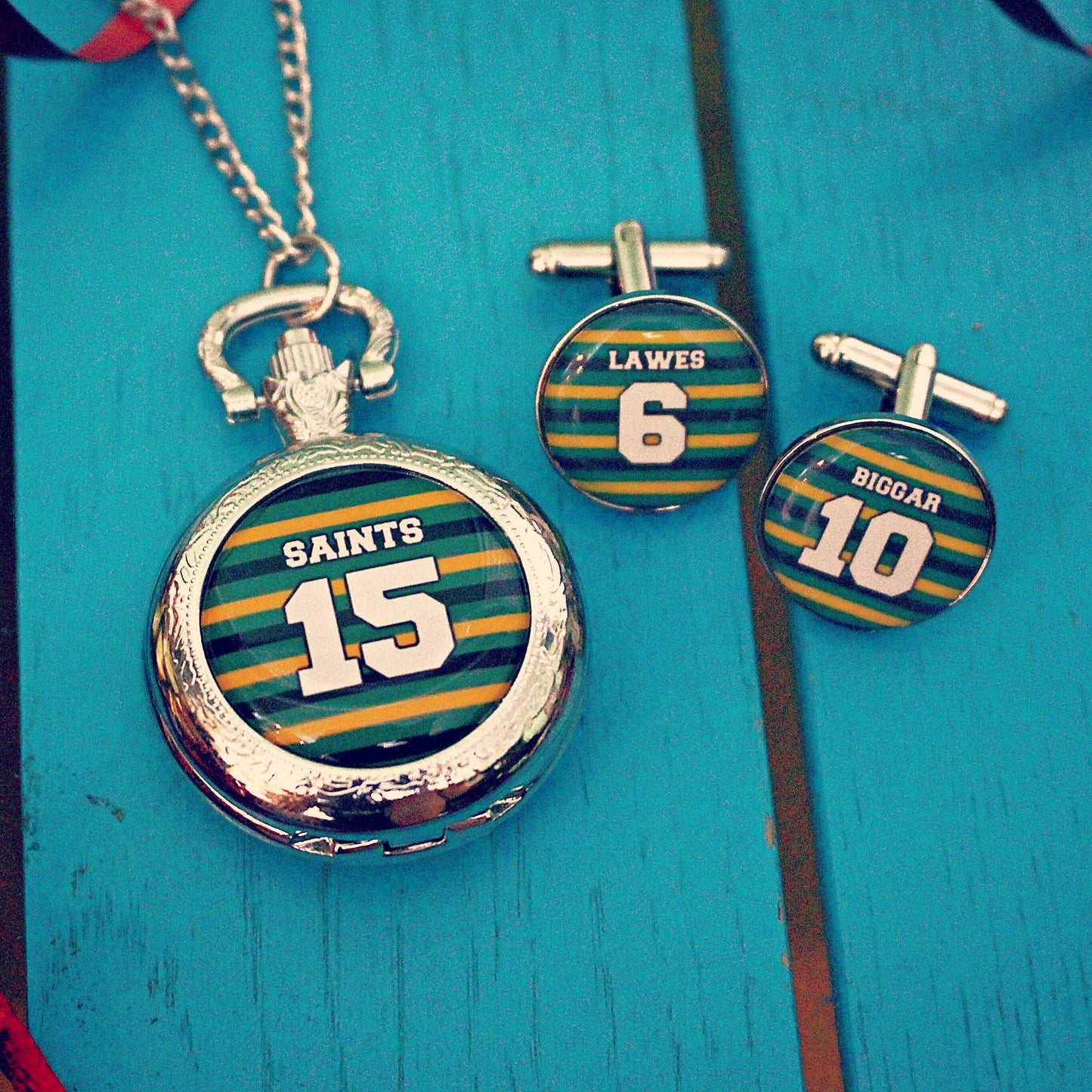 Northampton Saints Rugby Pocket Watch. Personalised gift for rugby fan. Christmas present for men. Premiership Rugby Sports shirt Your name.