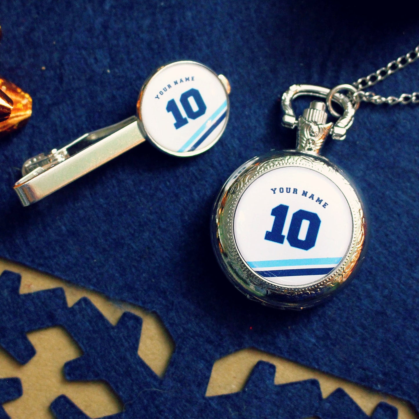 Tottenham Hotspur football colours Pocket Watch. Spurs. Personalised gift for him. Favourite player. Spurs legend. Football fan Gift for dad