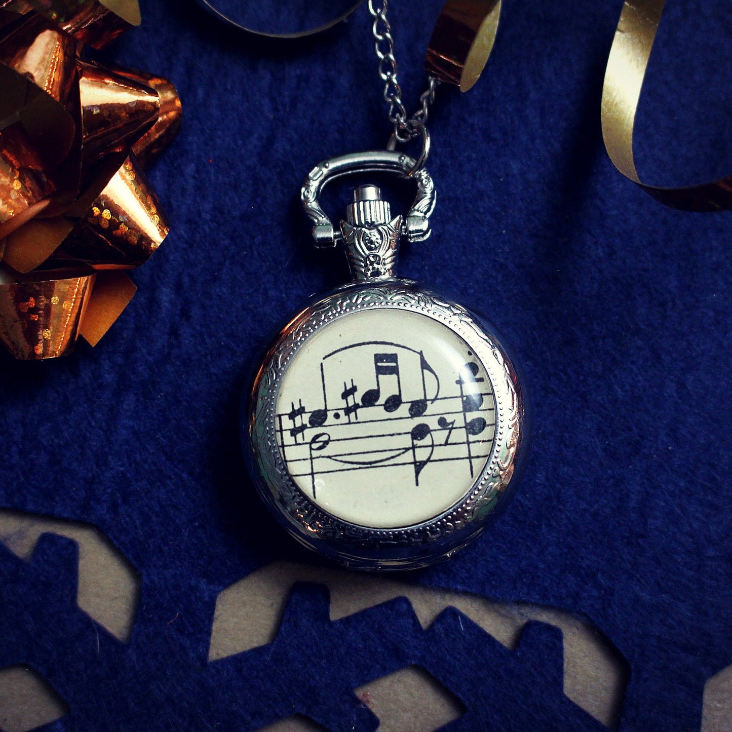 Vintage Sheet Music Pocket Watch. Upcycled gift for men. Cufflinks Tie Bar. Musician. Groom accessory. Groomsmen. Father of the Bride. Men