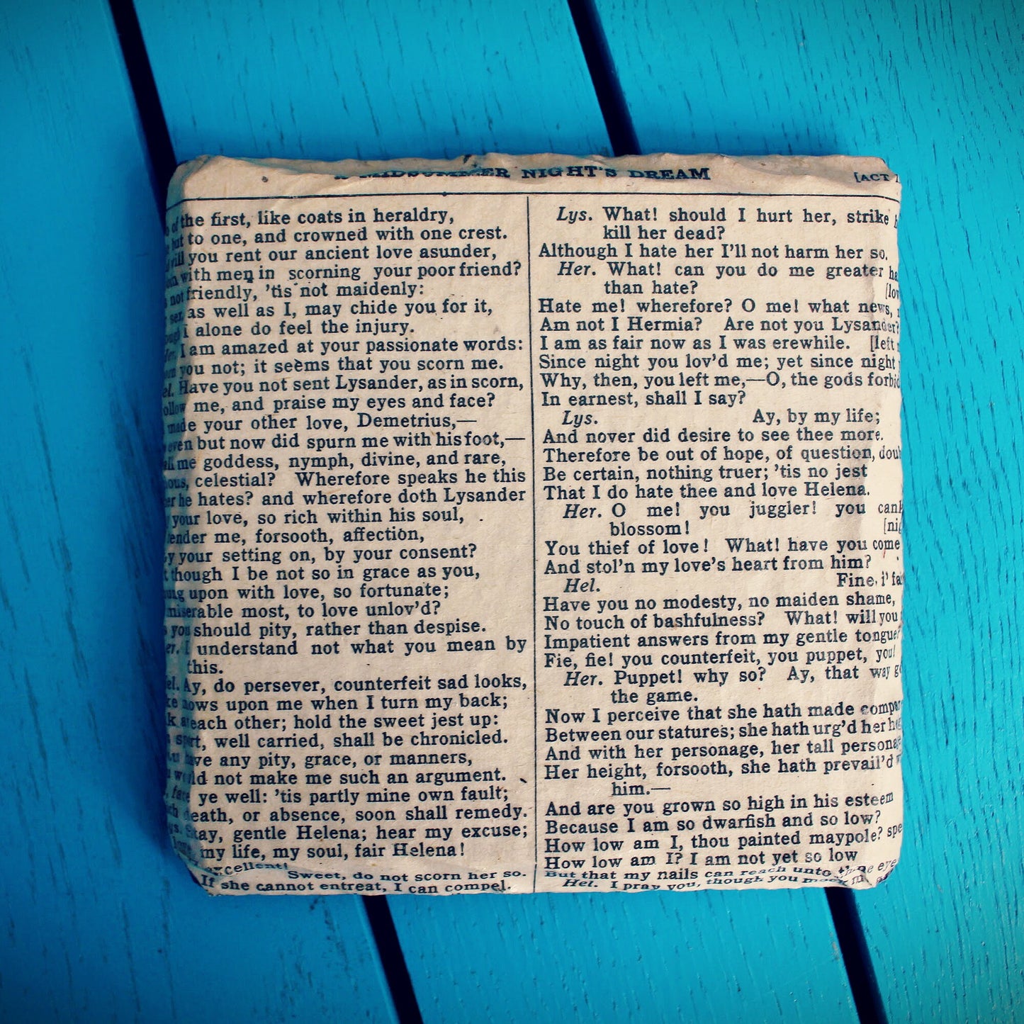 Shakespeare recycled book page coasters. Personalised novelty gift. Literature. Book lover. Kitchen gift. Mothers Day Gift. Gift for Mum.