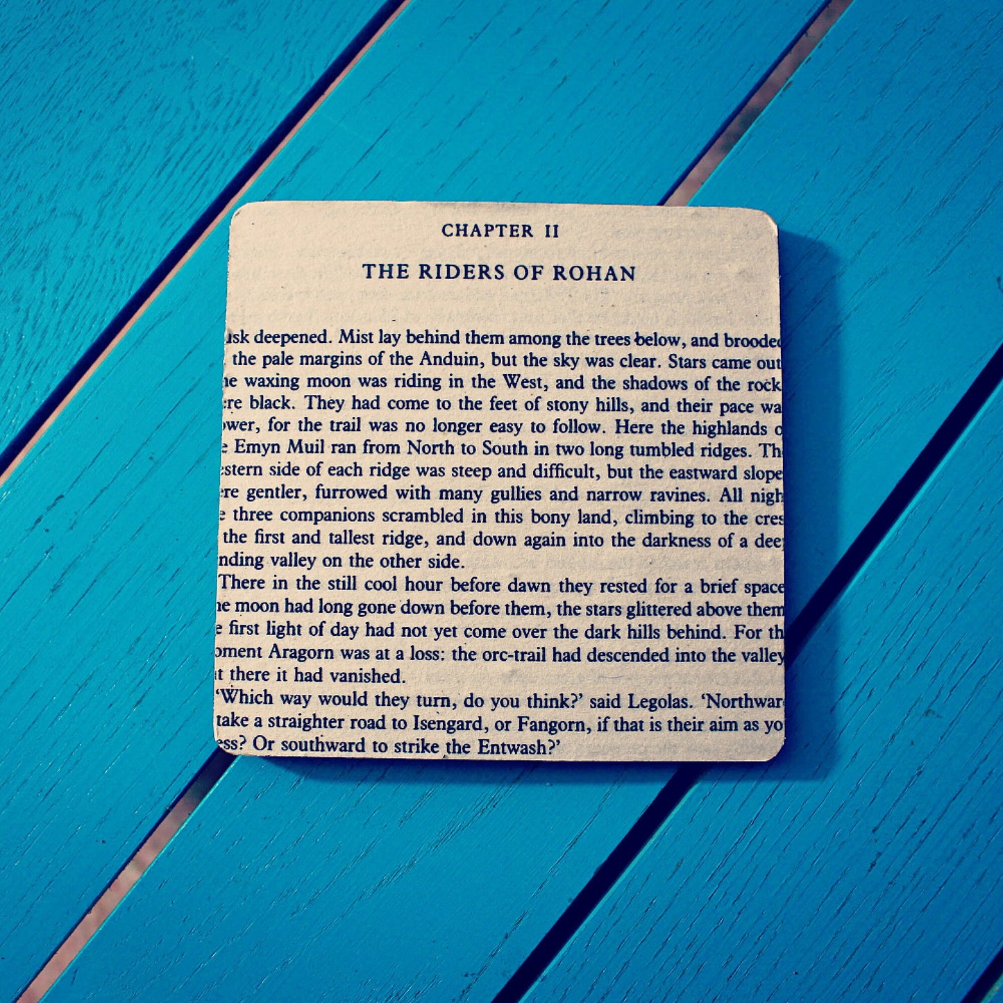 Recycled Lord of the Rings book page coasters. Vintage book gift. Literature. Frodo Samwise. Gandalf. Home office. Man Cave. Geek gift. Dad