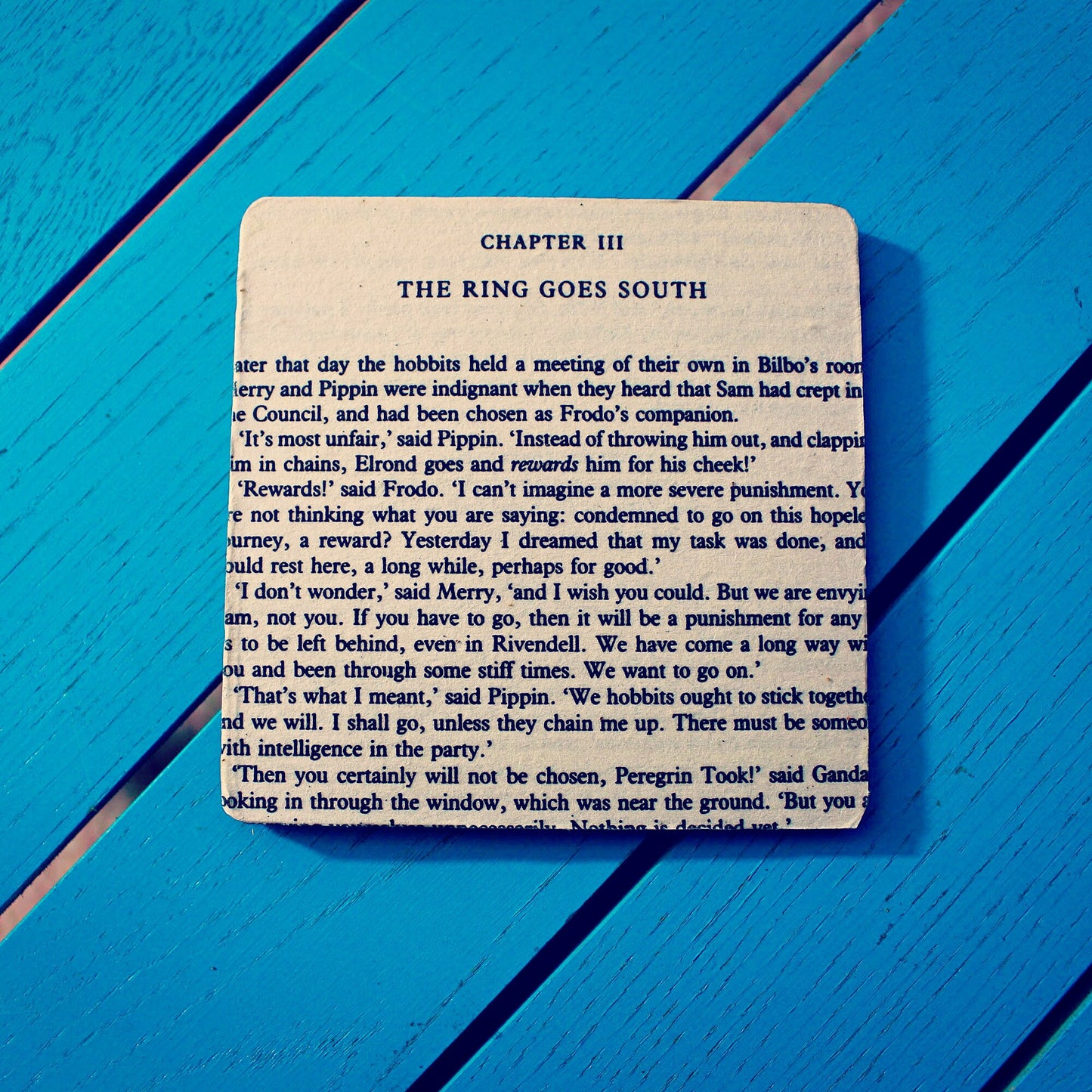 Recycled Lord of the Rings book page coasters. Vintage book gift. Literature. Frodo Samwise. Gandalf. Home office. Man Cave. Geek gift. Dad