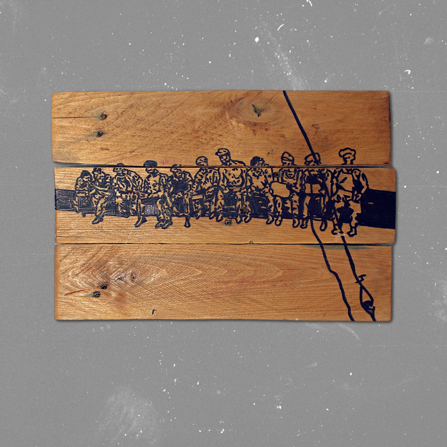 Rustic 'Lunch atop a Skyscraper' 'Men at Lunch' Sign - Reclaimed pallet wood - Hand drawn copy of iconic photo. Housewarming. New York. Gift