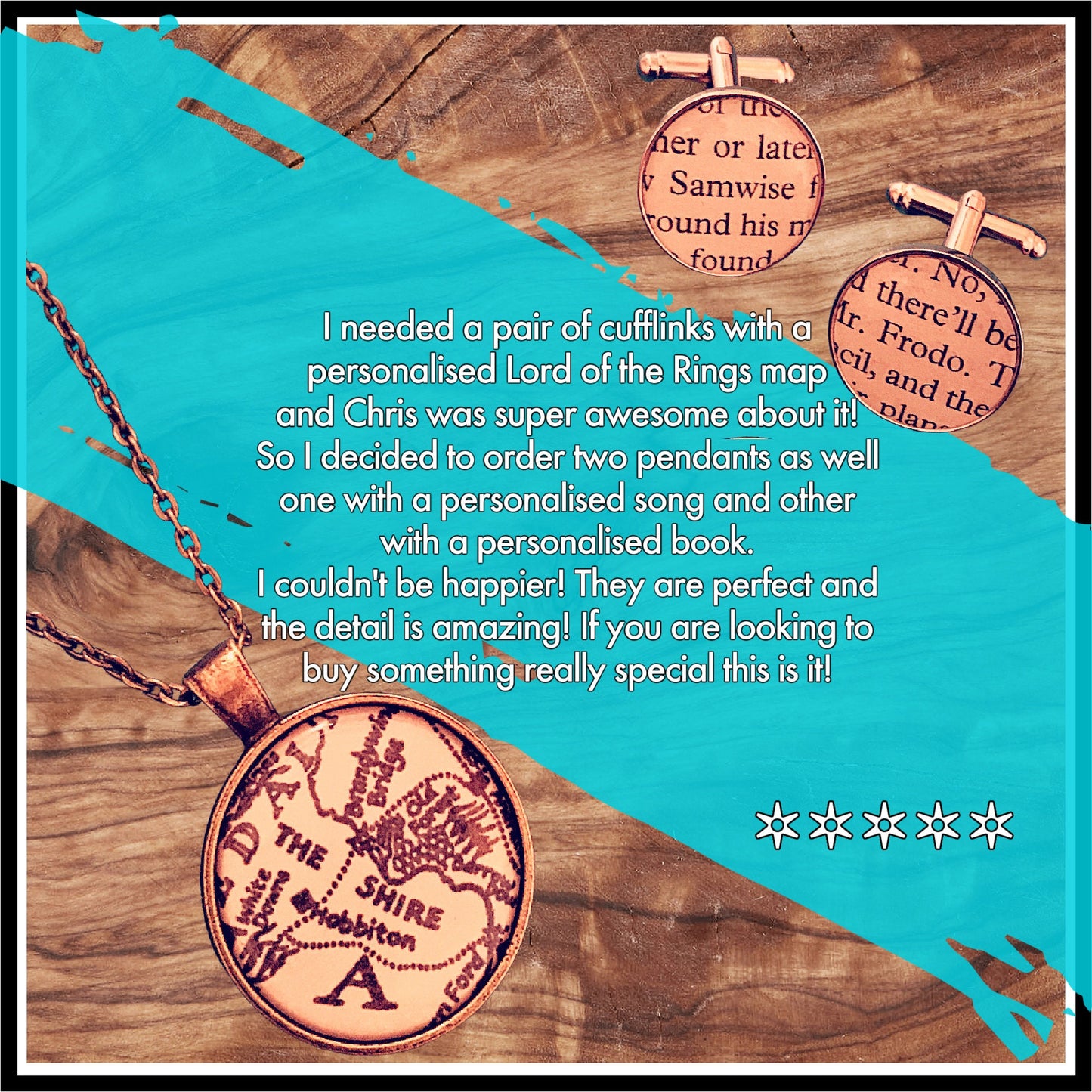 Lord of the Rings necklace - recycled book page. Gandalf Frodo Samwise. Elfish. Vintage book. Tolkien gift. Mothers Day Gift. Gift for Mum.