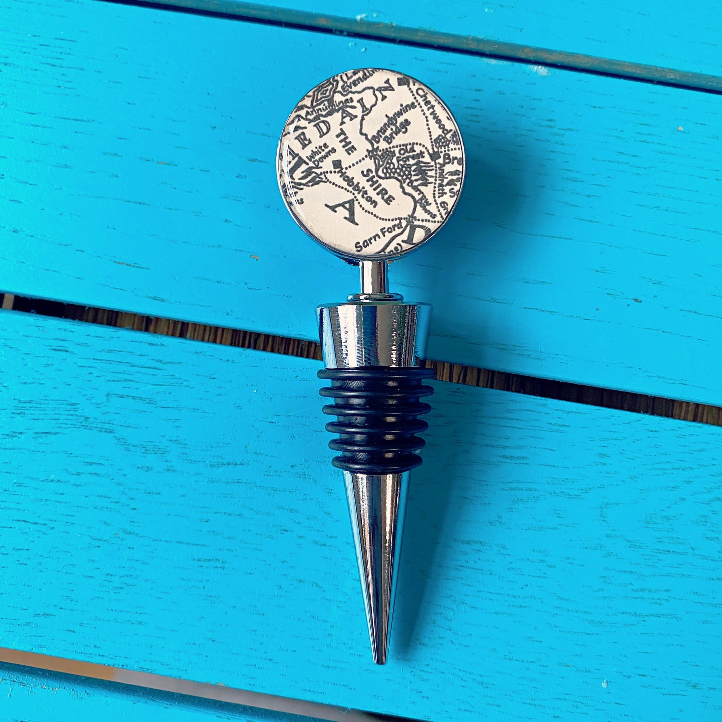 Lord of the Rings Bottle Stoppers. LOTR maps. The Shire. Helms Deep. Mordor. Wine lover gift. Mothers Day Gift. Gift for mum.