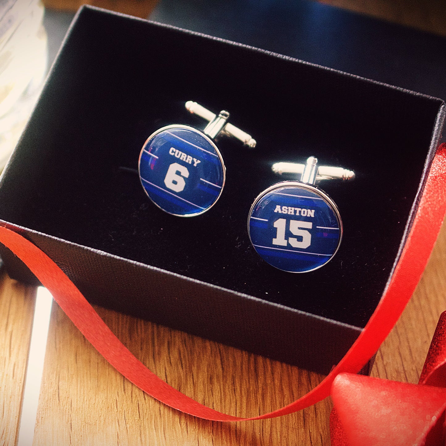 Sale Sharks Rugby Colours Cufflinks. Personalised sports jersey Name & Number Your name. Pocket Watch, Tie Clip Christmas gift for him, dad.