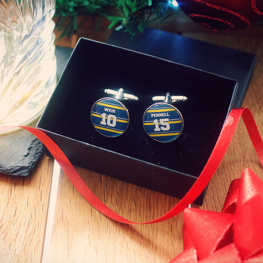 Worcester Warriors Rugby Cufflinks. Personalised gift for rugby fan. Christmas present for men. Rugby Pocket Watch. Sports jersey Tie Clip.