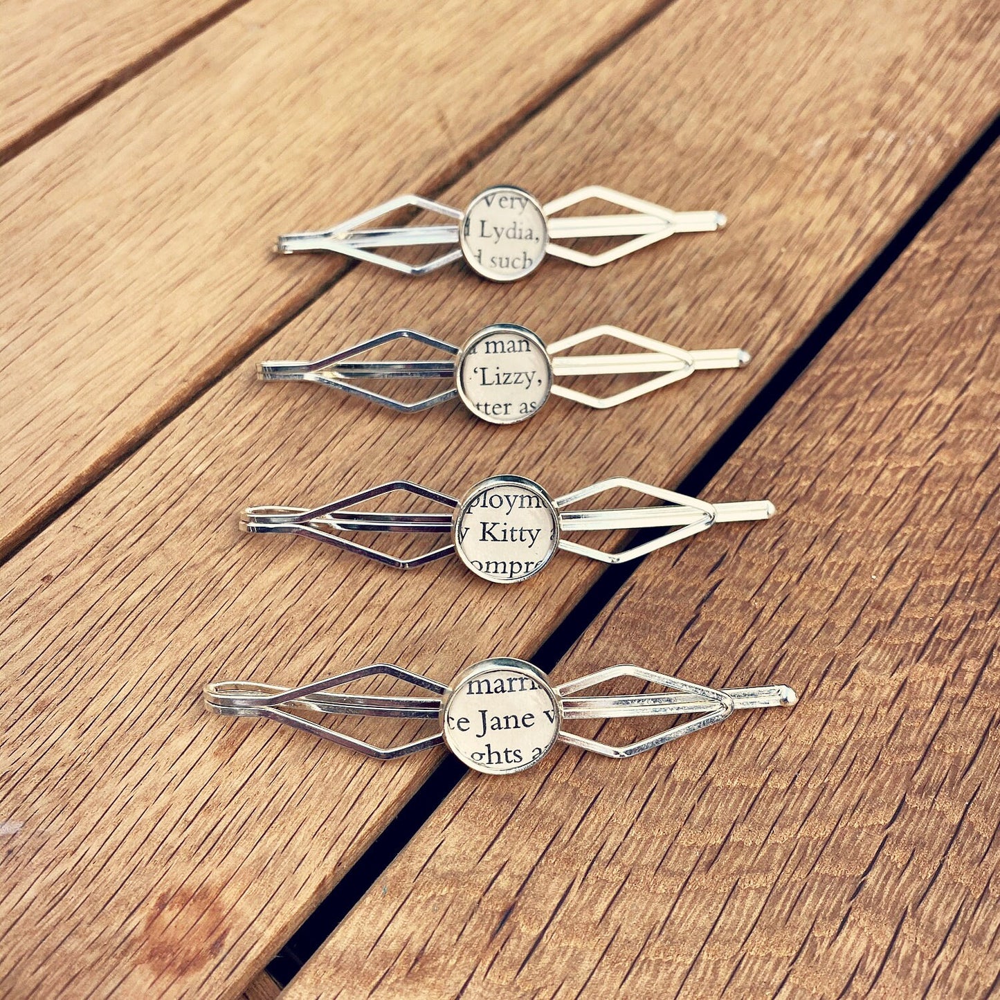 Recycled Pride and Prejudice book hairpins. Vintage hair clips Jane Austen Book lover Bridesmaid hair pieces. Mothers Day Gift. Gift for Mum