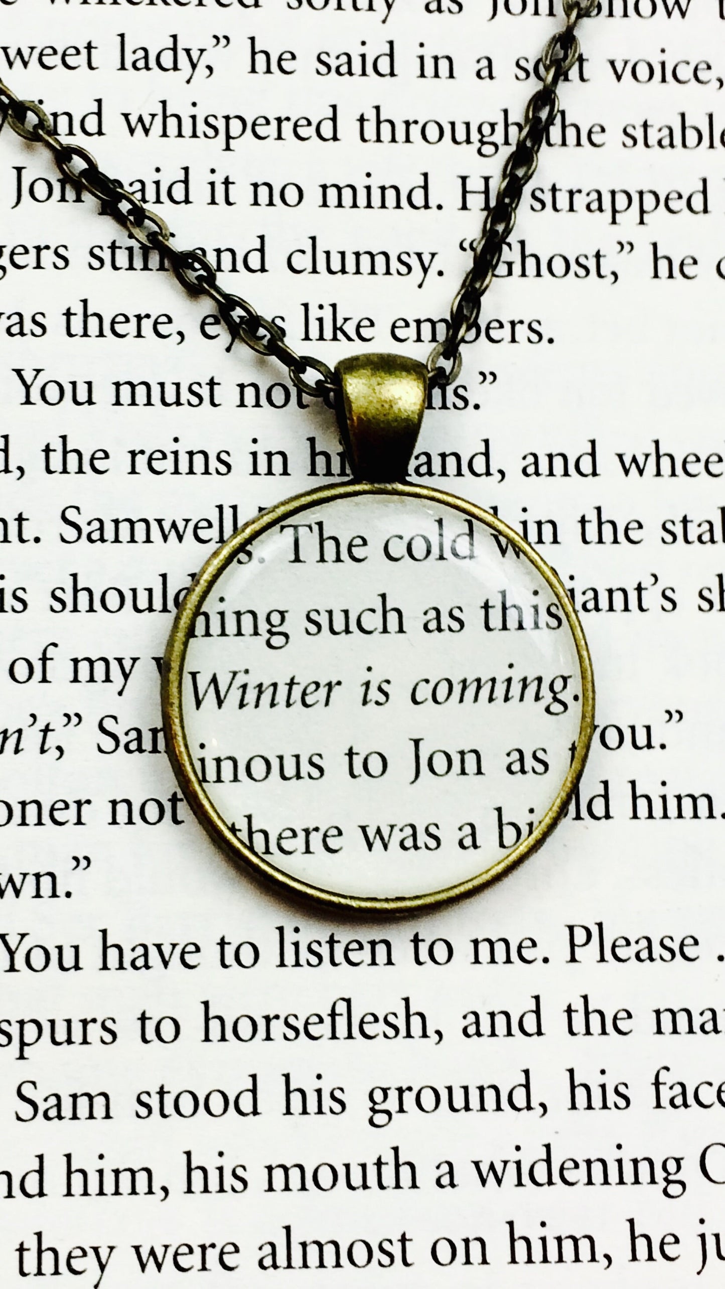 Game of Thrones pendants - Recycled books - Winter is Coming - Valar Morghulis - Blood of my Blood - Fire and Blood - Mother of Dragons
