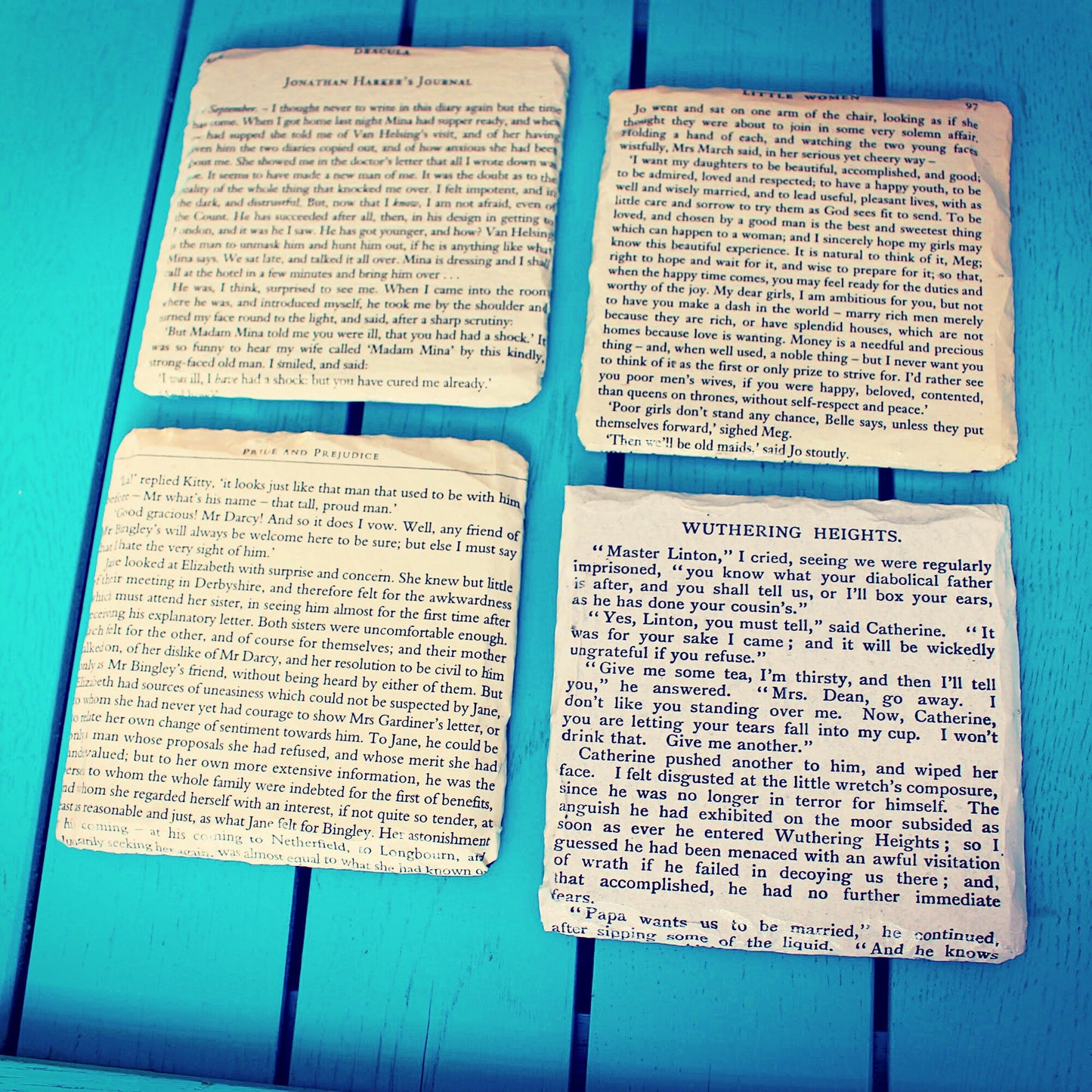 Set of 4 Recycled Sherlock Holmes book page coasters. Dr Watson. Vintage book lover. Housewarming gift. Themed wedding Moriarty Baker Street