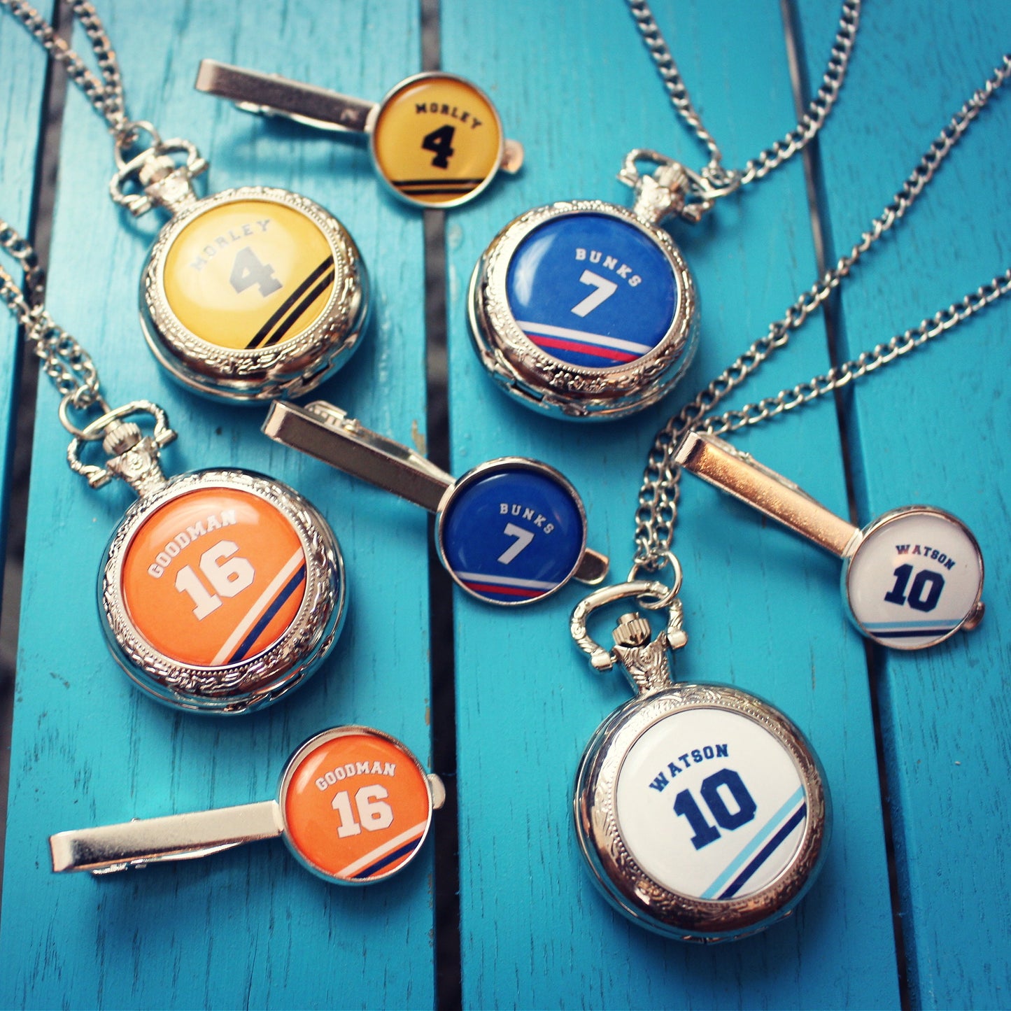 Tottenham Hotspur football colours Pocket Watch. Spurs. Personalised gift for him. Favourite player. Spurs legend. Football fan Gift for dad
