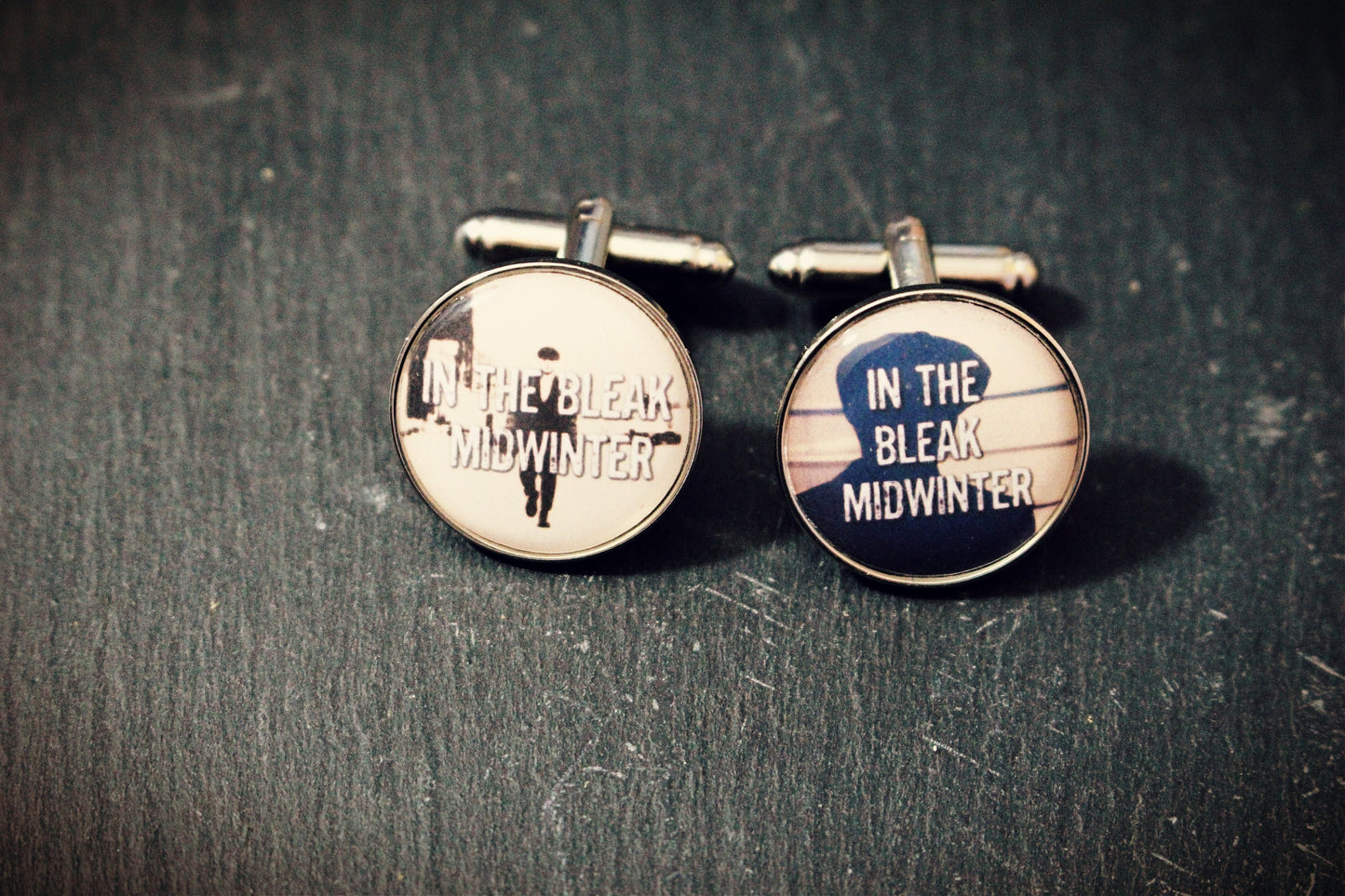 Peaky Blinders inspired cufflinks. In the bleak midwinter. Quote. Groomsmen gifts. Customised Best Man. Groom. Wedding Pocket Watch Tie Clip