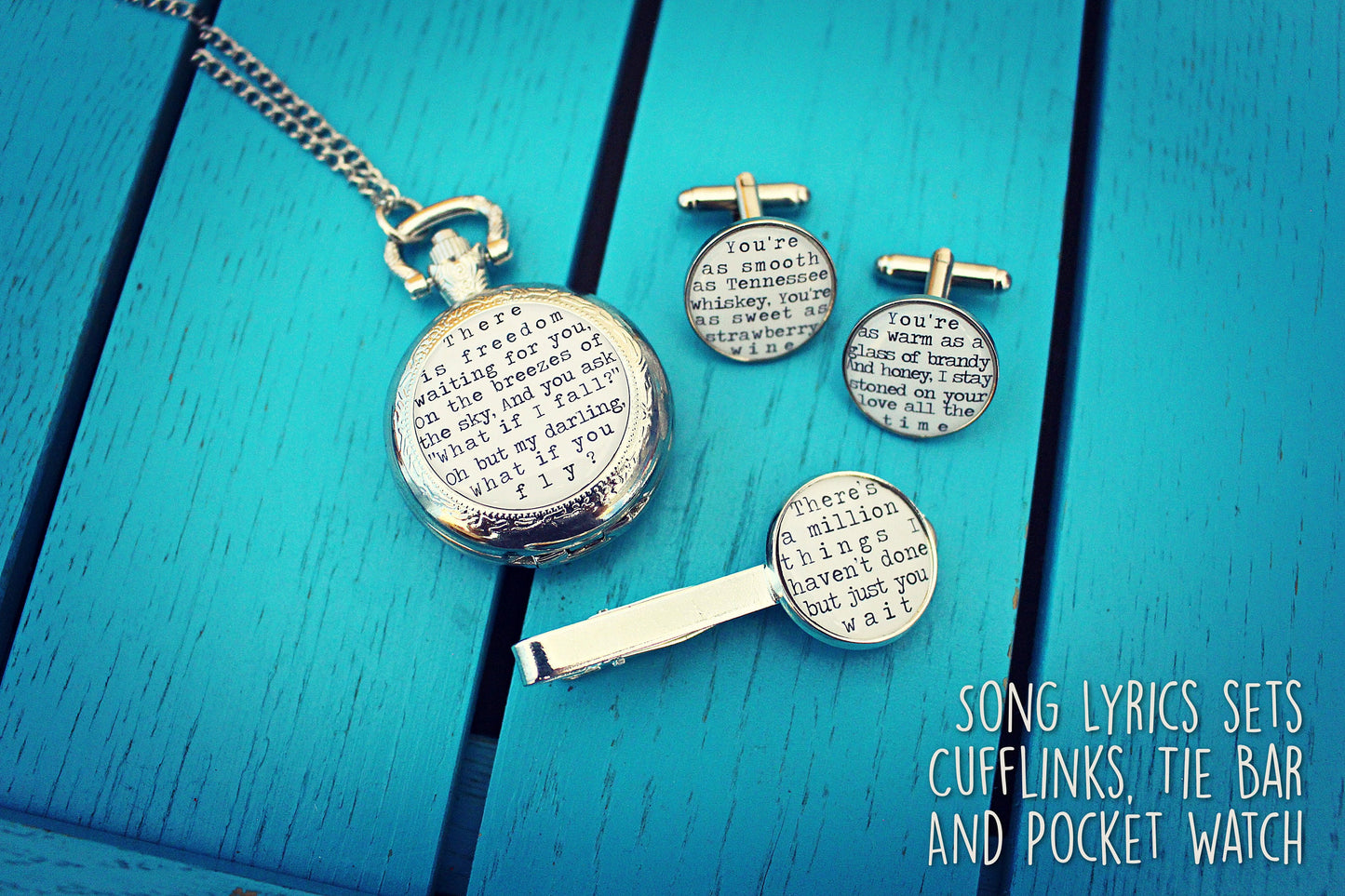 Song Lyrics Cufflinks - Unique and personal gift - Valentines Day gift for him - Wedding cufflinks, groom, best man, ushers. First Dance