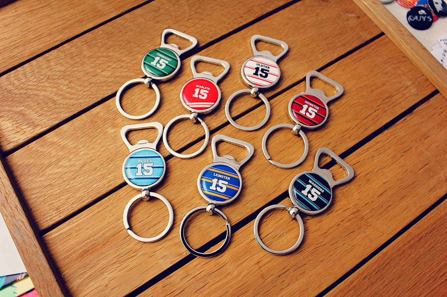 Rugby Union Team Colours Bottle Opener. Your team colours beer and rugby gift! Stocking filler rugby lover. Christmas gift for him. Sports